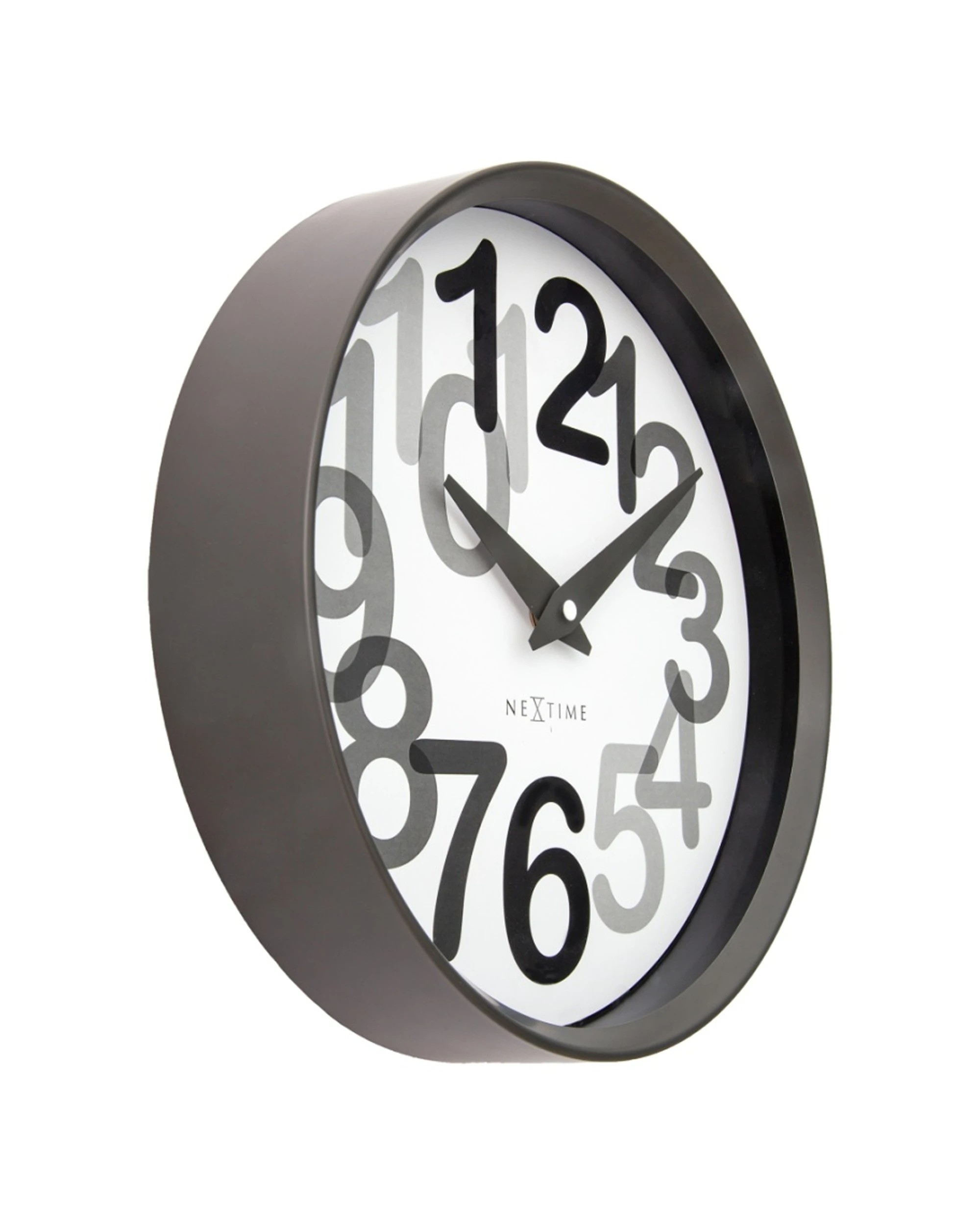2 NeXtime Big Number Wall Clock Silent Analogue Modern Design 30cm - Grey, 2 of 7
