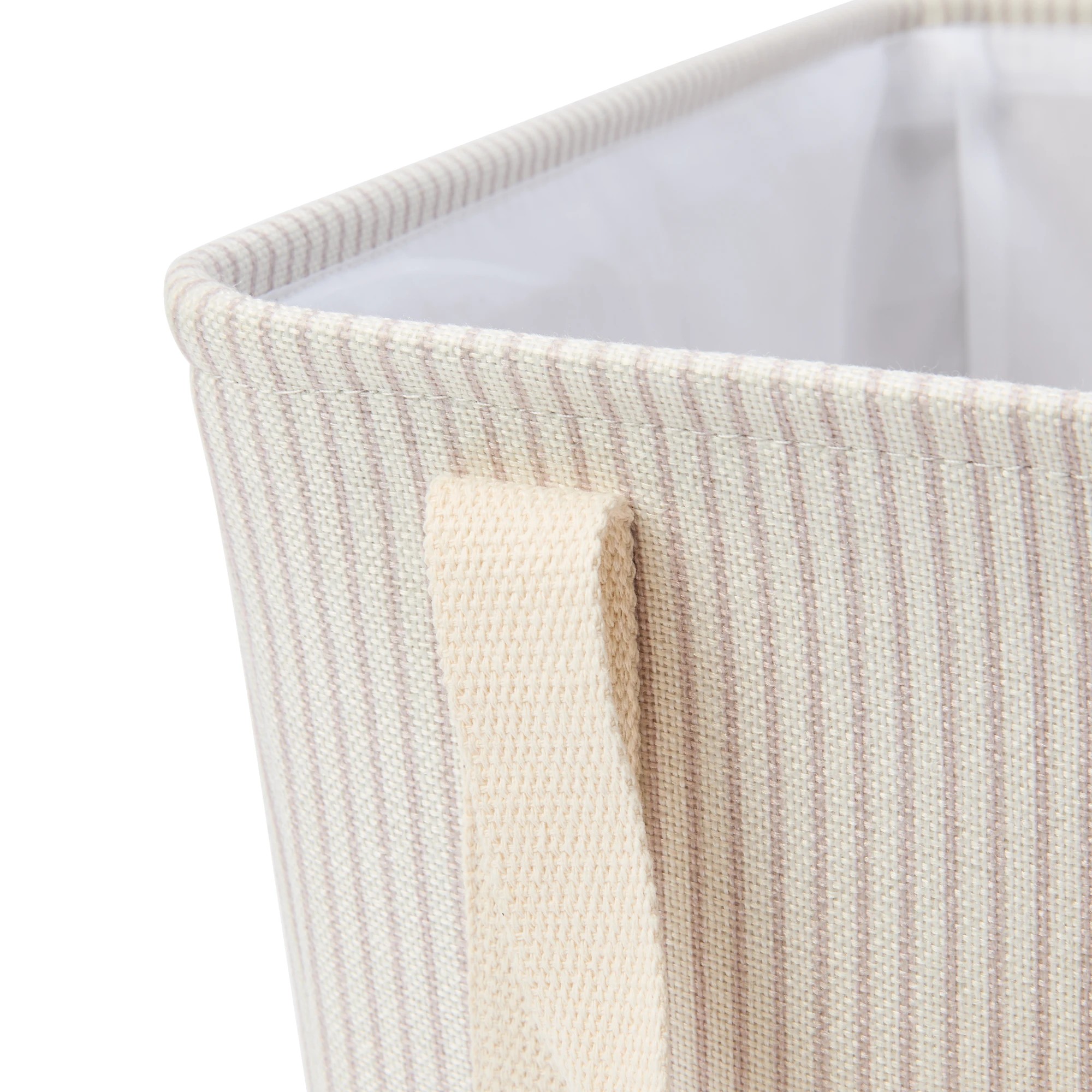 6 Rectangle Stripe Basket - Beige, 6 of 7