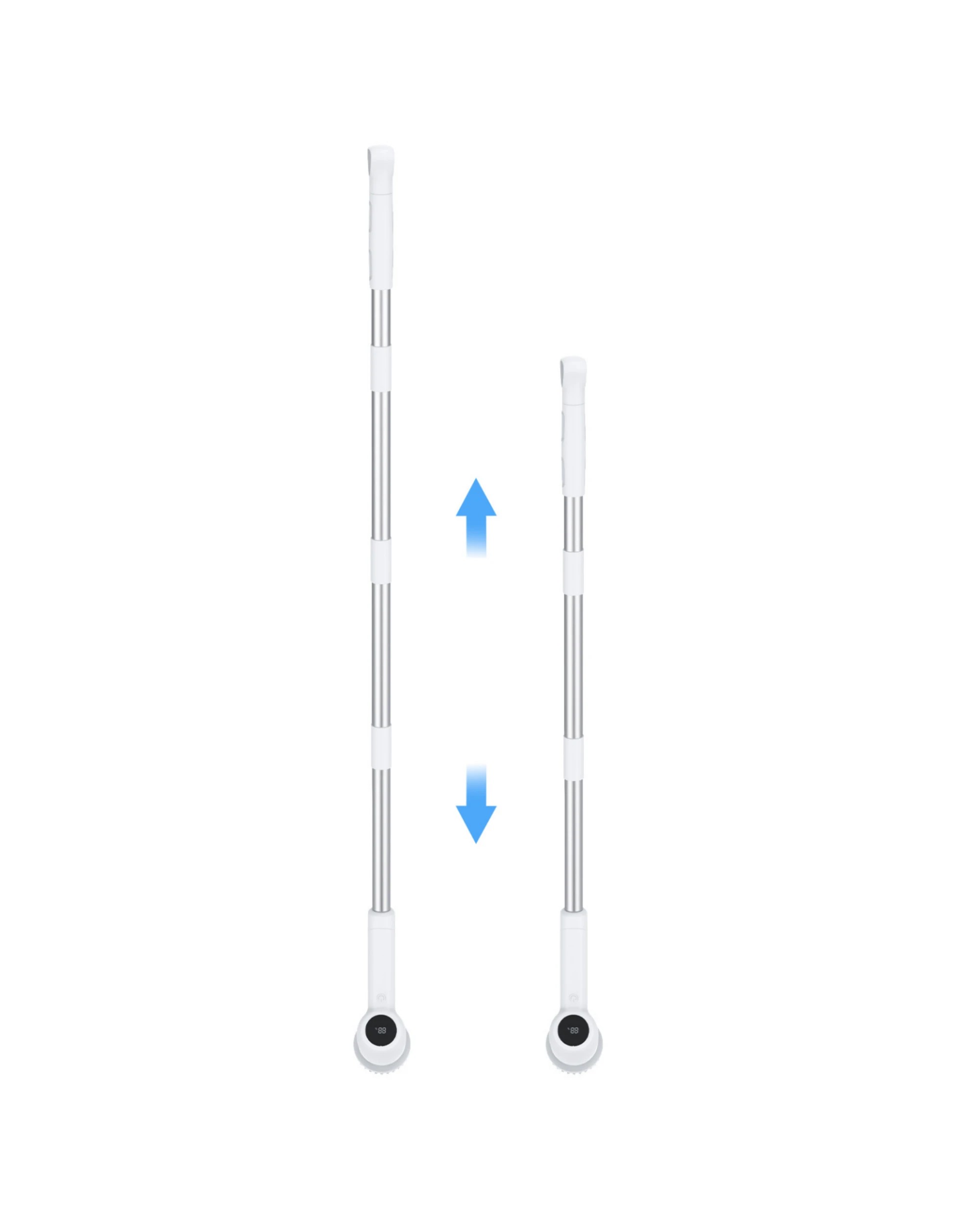 5 Yopower Electric Spin Scrubber Adj. Length with 7 Replaceable Brush - White, 5 of 5