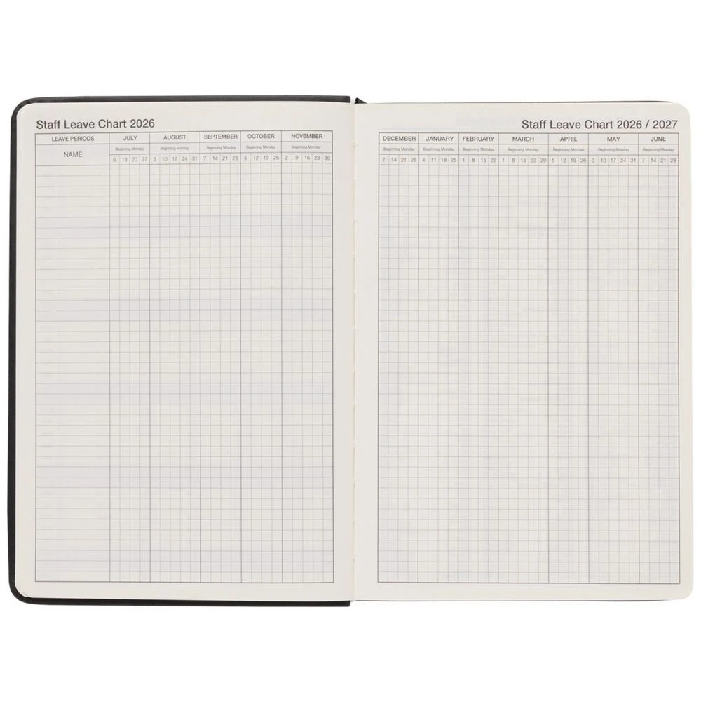 5 J.Burrows A5 Day to Page PU FY26/27 Diary Black, 5 of 6