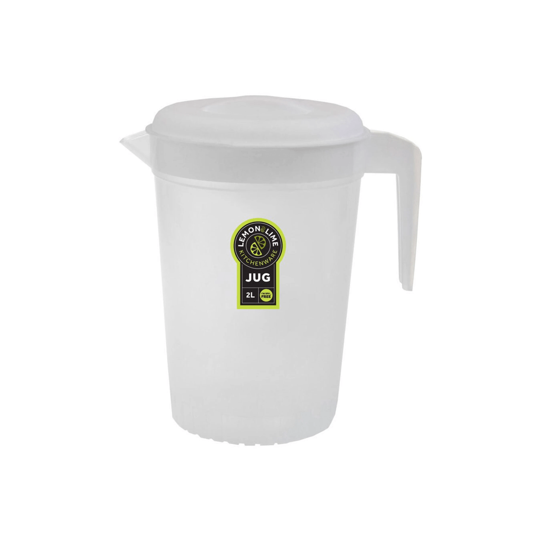 2 Lemon & Lime 2l 21cm Bpa Free Plastic Cold/drinks/juice/water Fridge Jug W/ Lid
 - Clear, 2 of 3