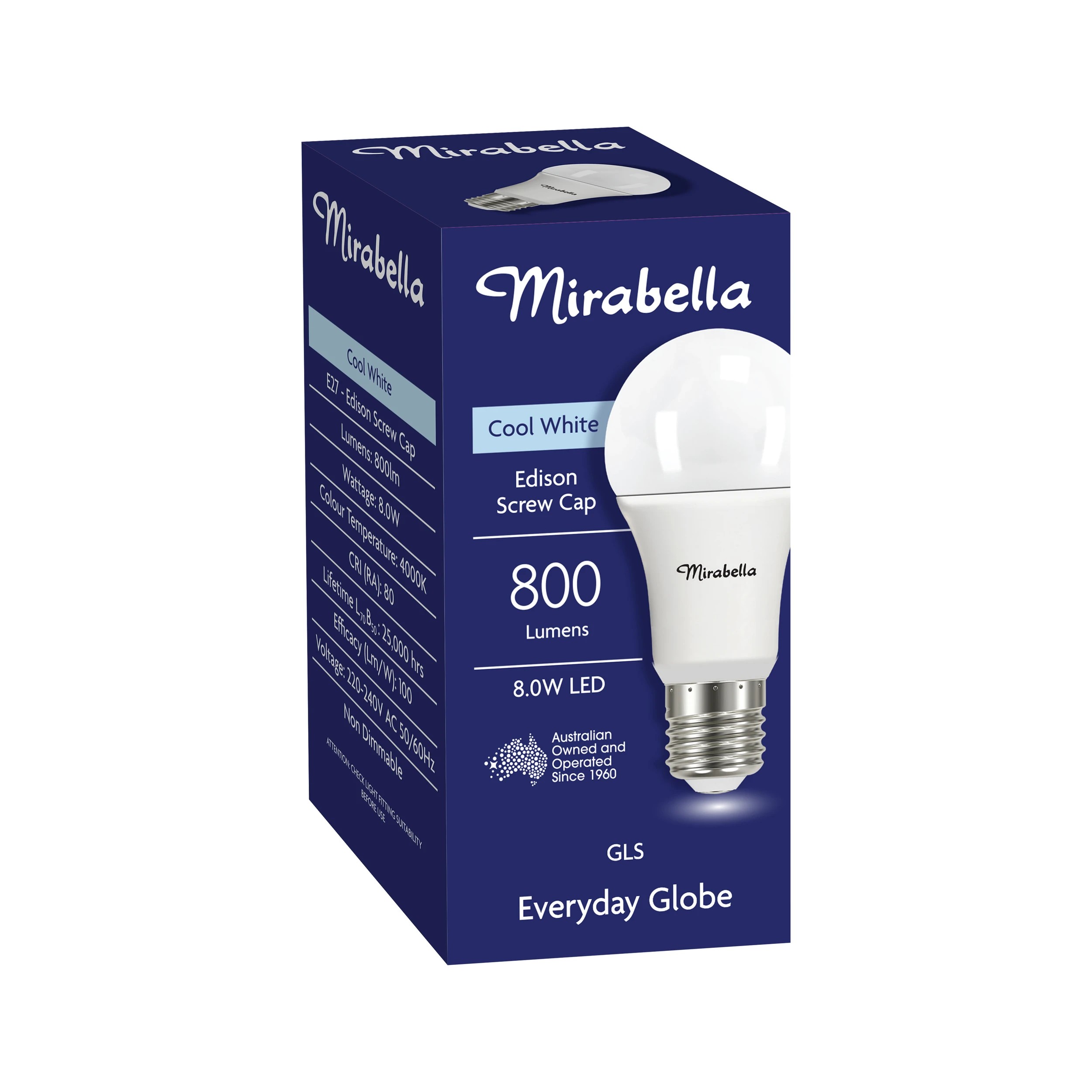 6 Mirabella 8W LED Cool White GLS Everyday Globe, 6 of 6