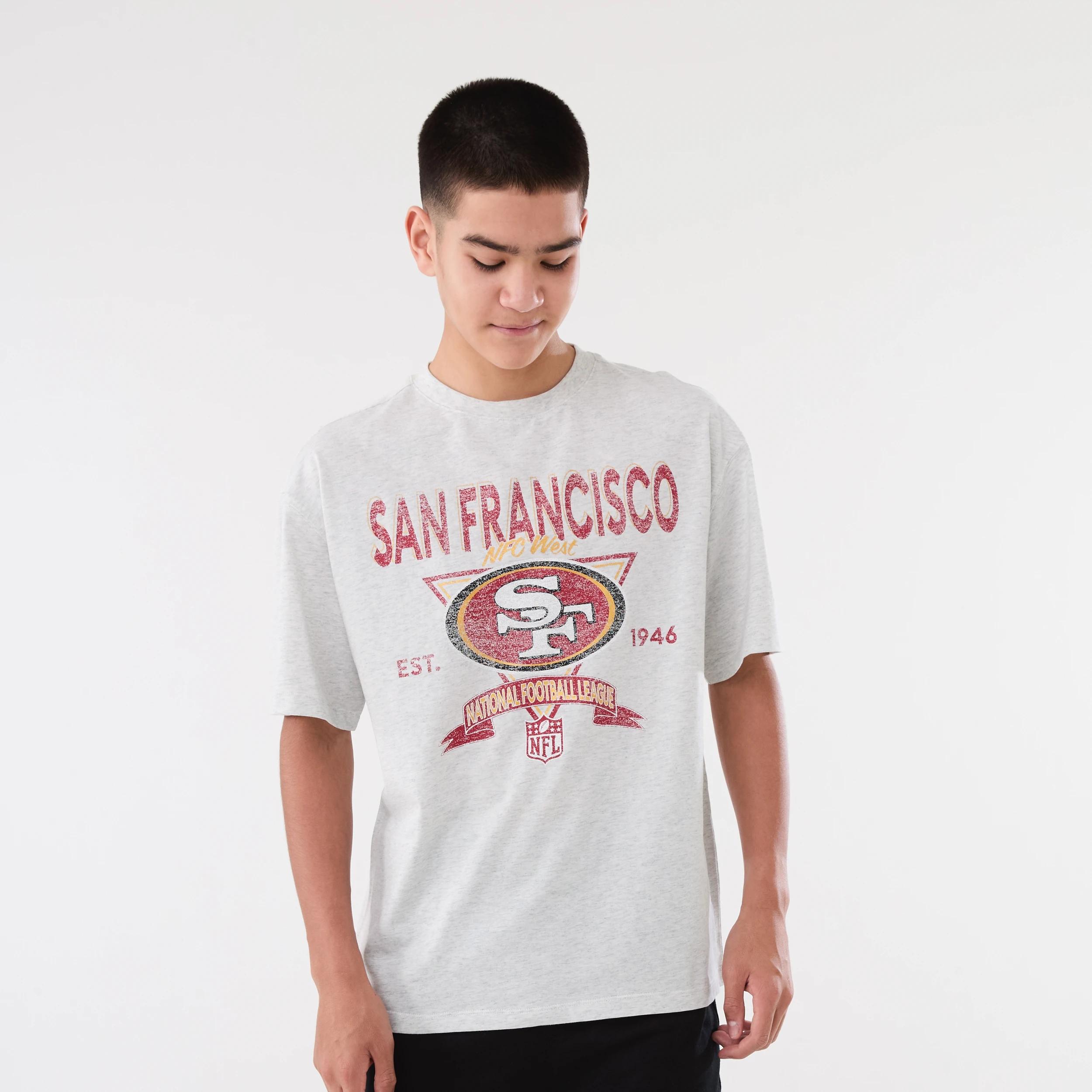 1 Official NFL Kids Youth T-shirt SAN FRAN GREY MARLE, 1 of 6