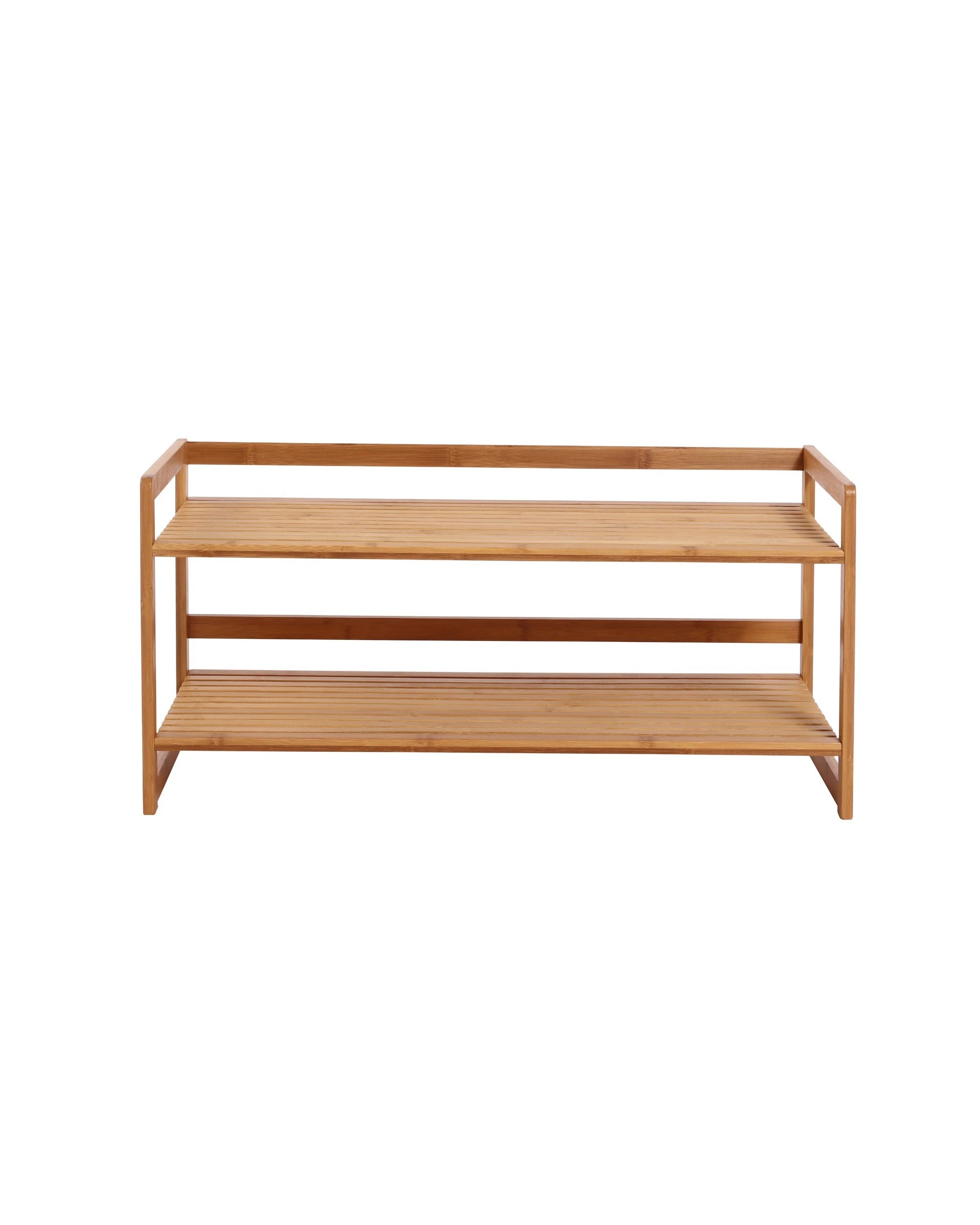 Sherwood Home 2-Tier Bamboo Shoe Rack with Curved Sides 70x33x33cm ...