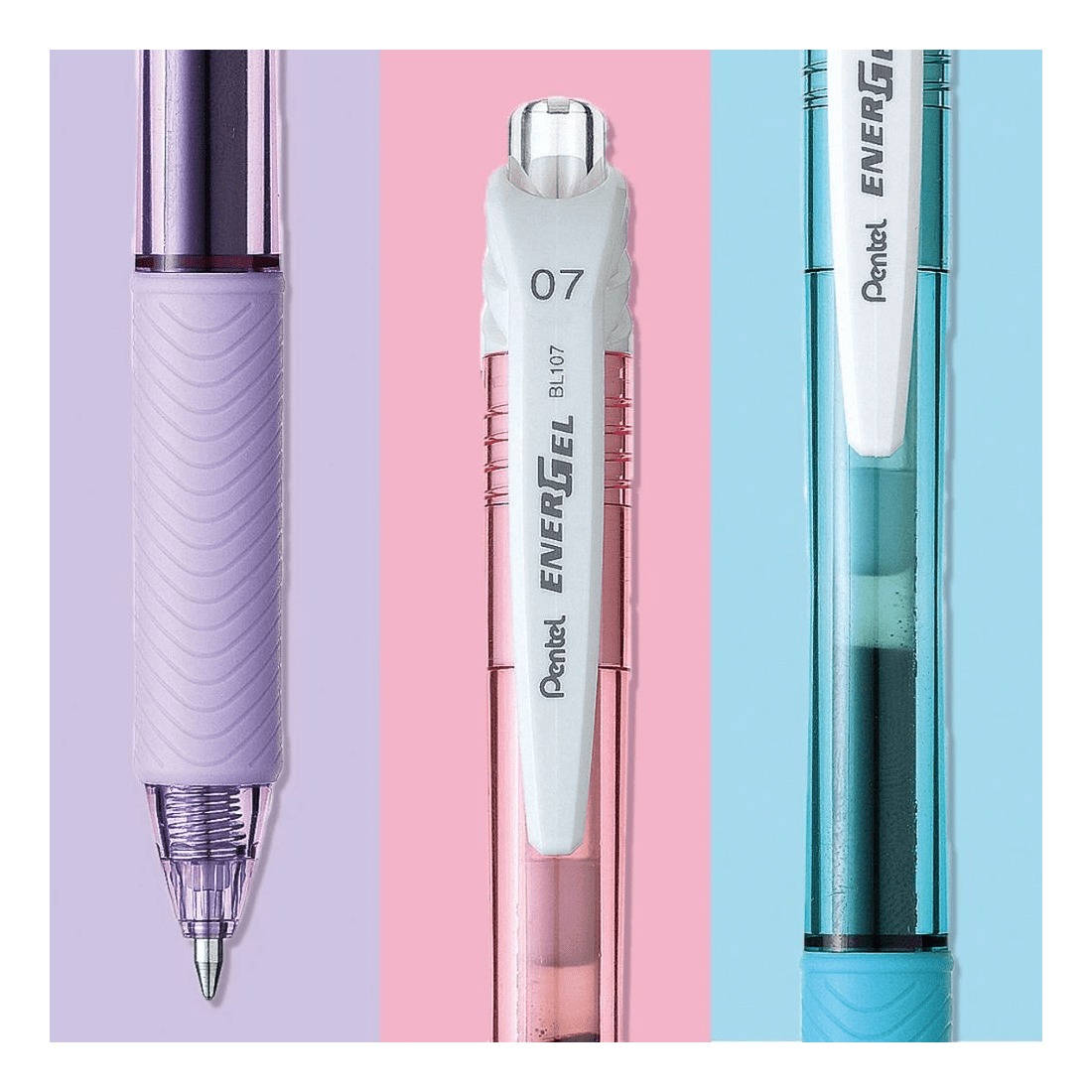 4 Pentel Energel X BL107 Gel Pen 0.7mm Pastel Blue, 4 of 4