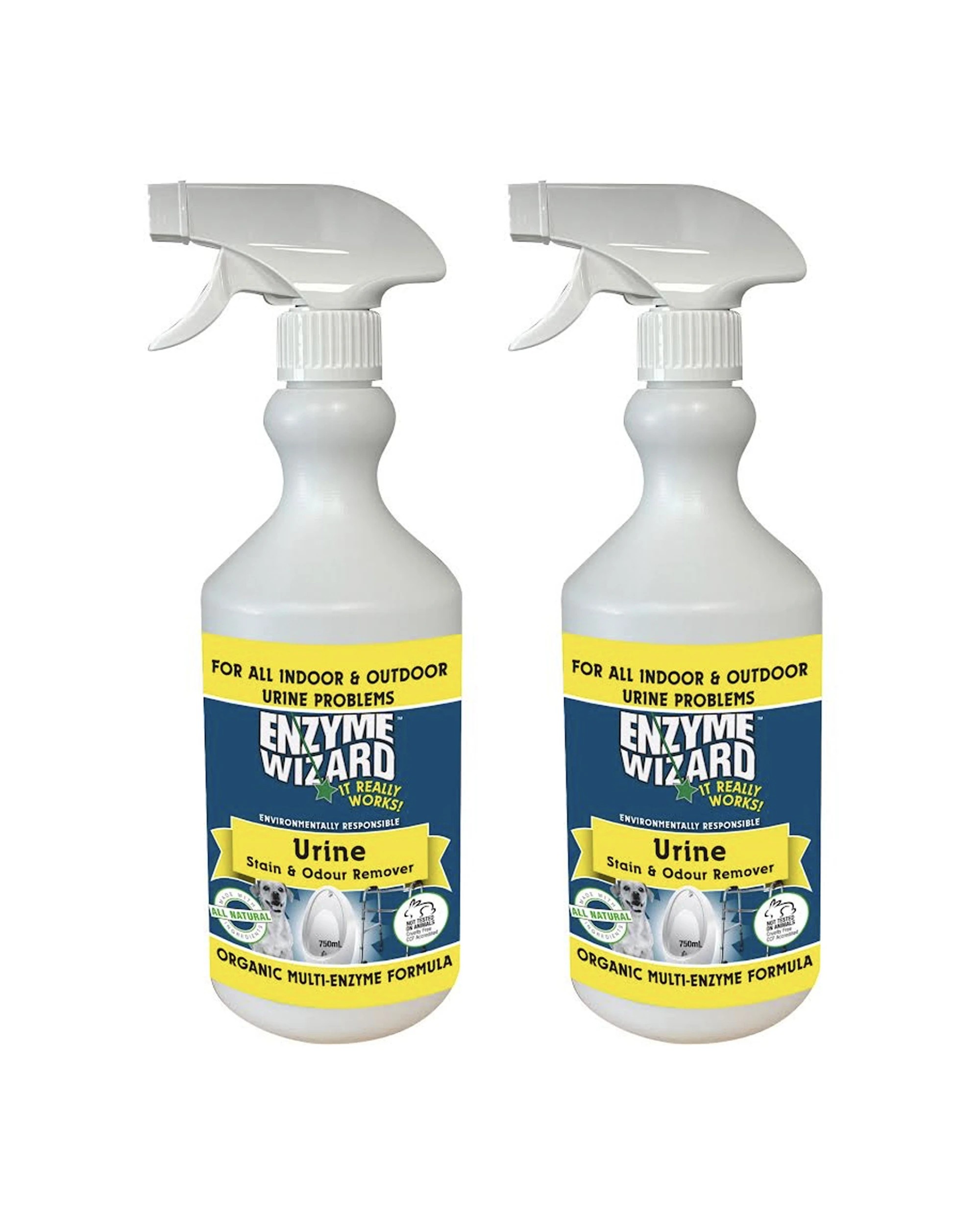 1 Enzyme Wizard Earth Friendly Stain And Odour Remover 750ml Spray Bottle 2PK - White, 1 of 1