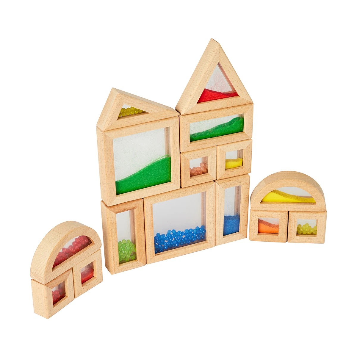 2 15 Piece Sensory Sand and Bead Colour Blocks Set, 2 of 10