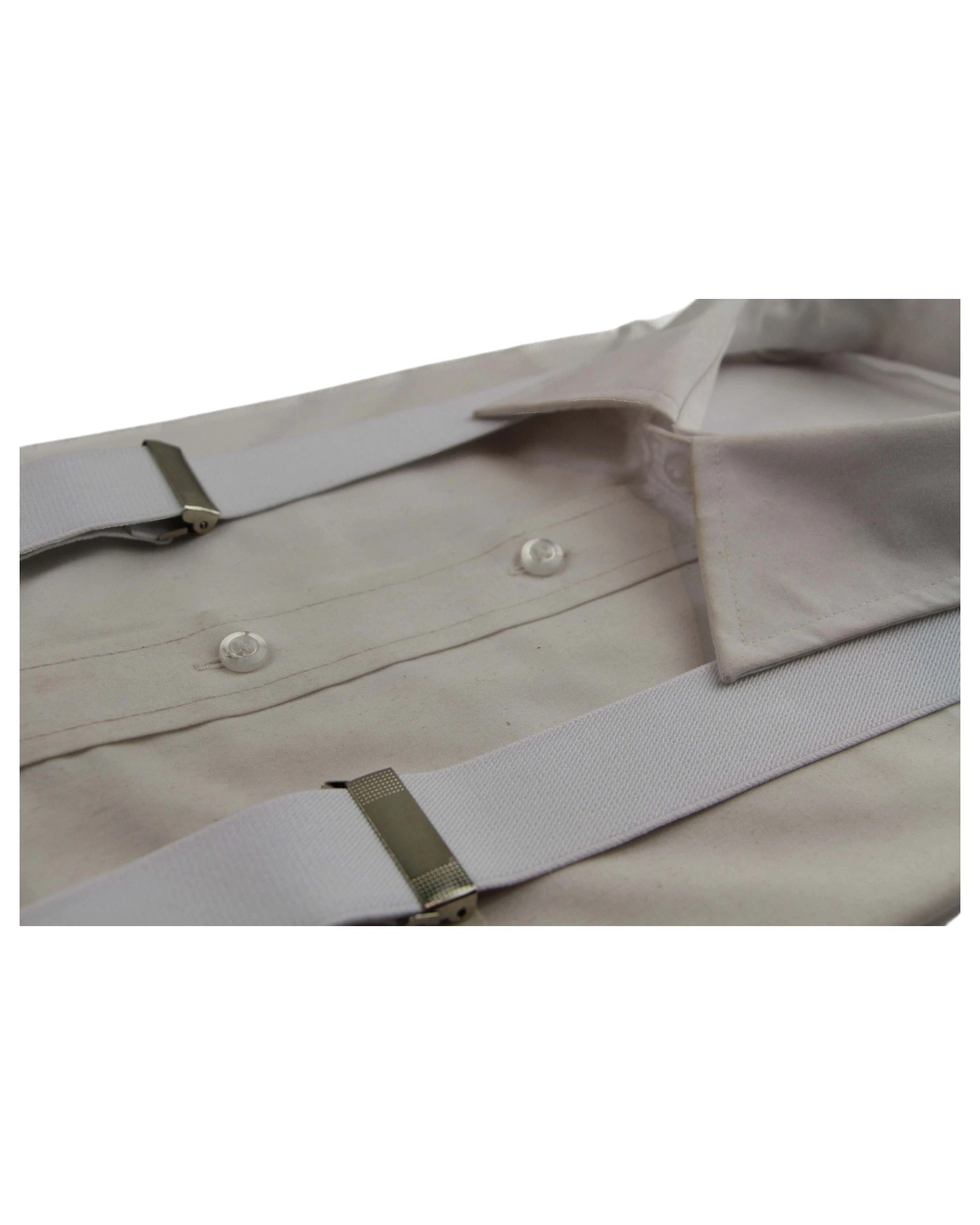 4 Zasel Mens Adjustable Wide Heavy Duty 100cm Suspenders - White, 4 of 4