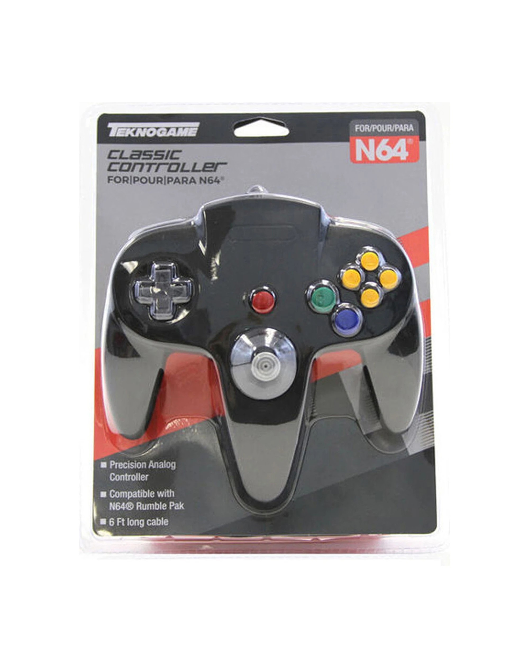 1 Nintendo 64 Controller Replica Game Console Controller N64 Accessory Compatible - Black, 1 of 3