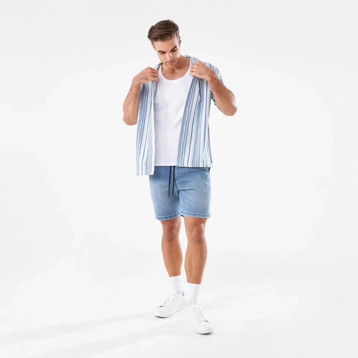 2 Short Sleeve Textured Stripe Shirt VAM STRIPE BLUE, 2 of 7