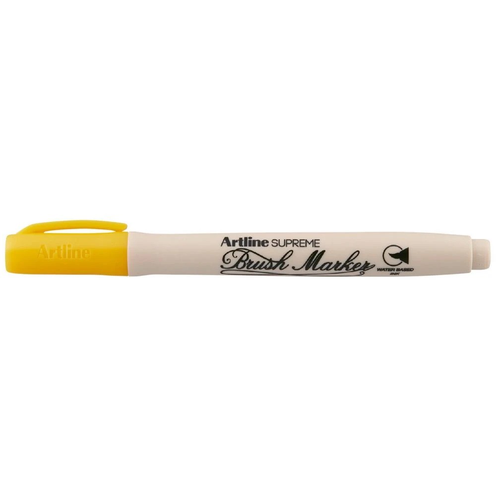 1 Artline Supreme Brush Marker Yellow, 1 of 2