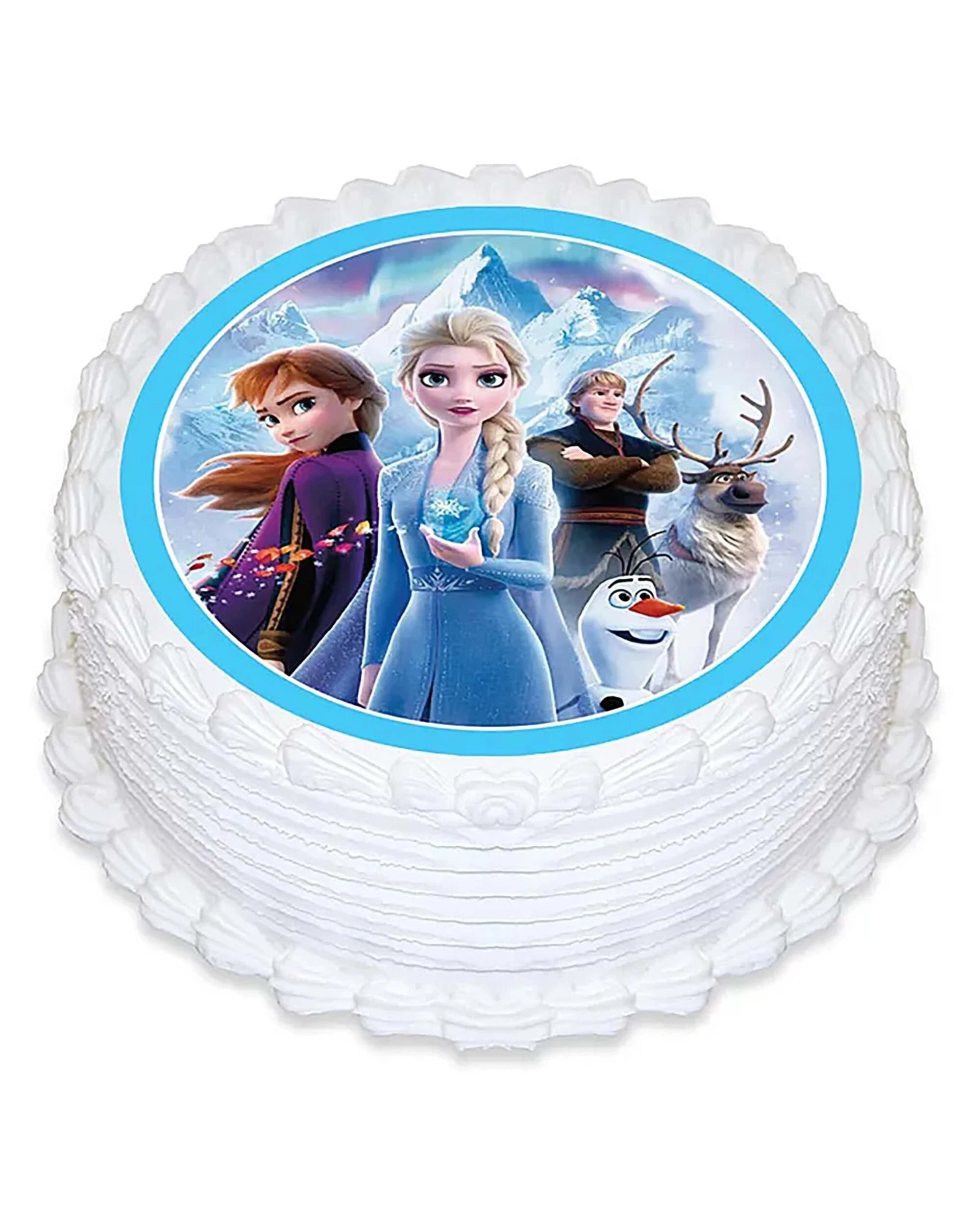 1 Disney Frozen Round Edible Icing Cake Decoration, 1 of 1