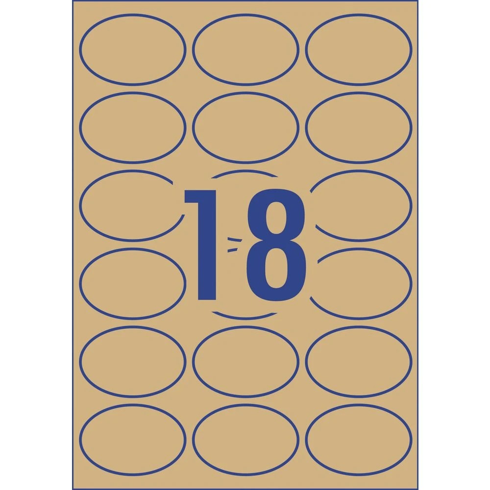 3 Avery 18UP Inkjet Laser Oval Labels Kraft Brown 15 Sheets, 3 of 6