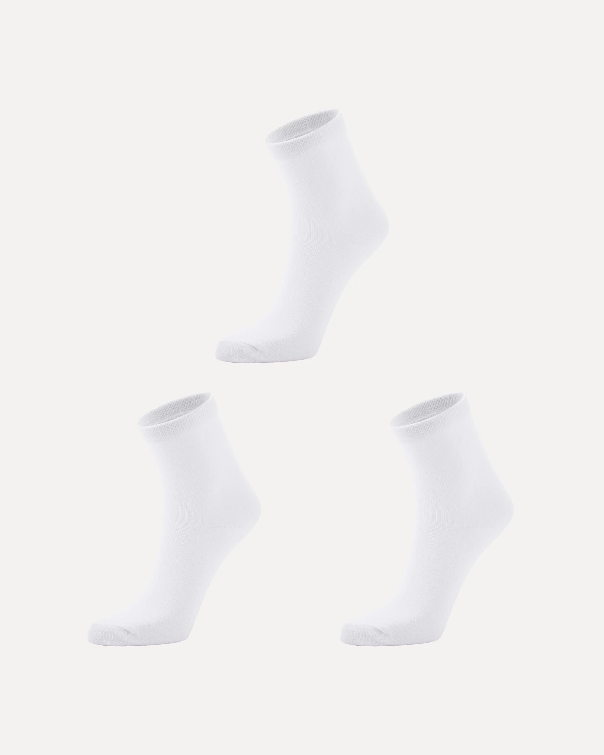 1 3 Pack Casual Quarter Crew Socks White, 1 of 3