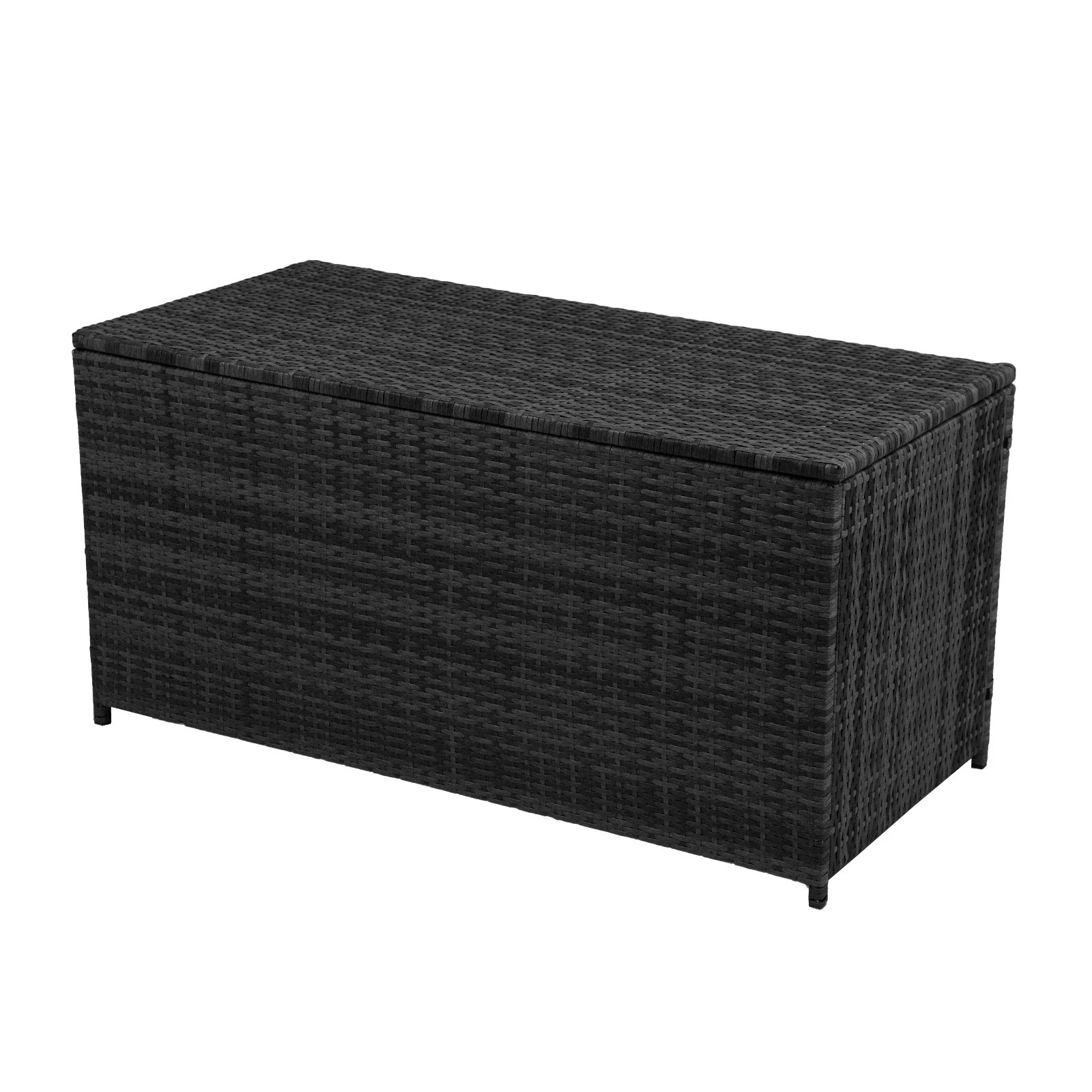 1 Arcadia Furniture Outdoor Rattan Storage Box Garden Toy Tools Shed UV Resistant - Black - Black, 1 of 9