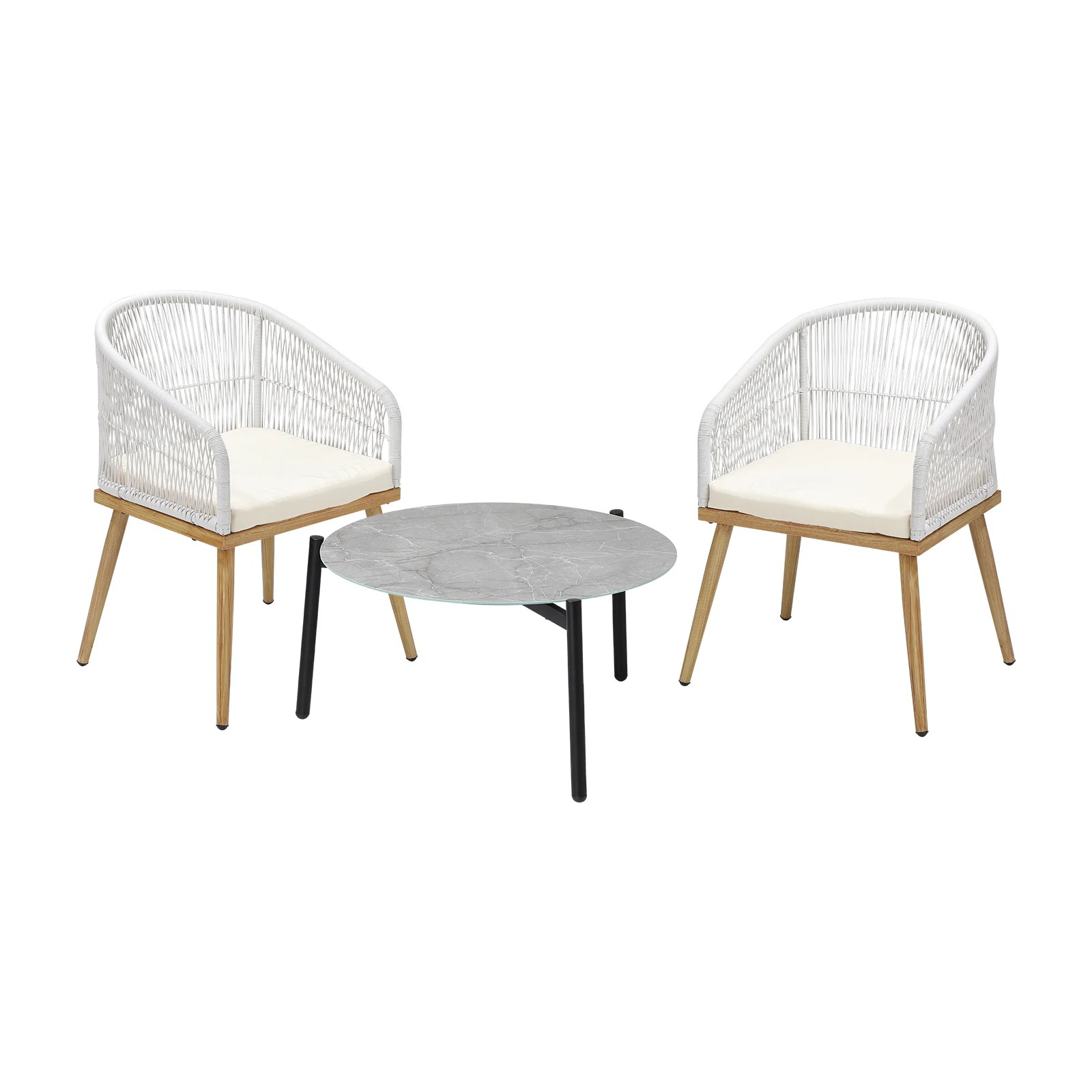 1 Livsip 3 Piece Outdoor Patio Setting Bistro Sets Lounge Furniture Sets 70cm Table
 - Multi, 1 of 10