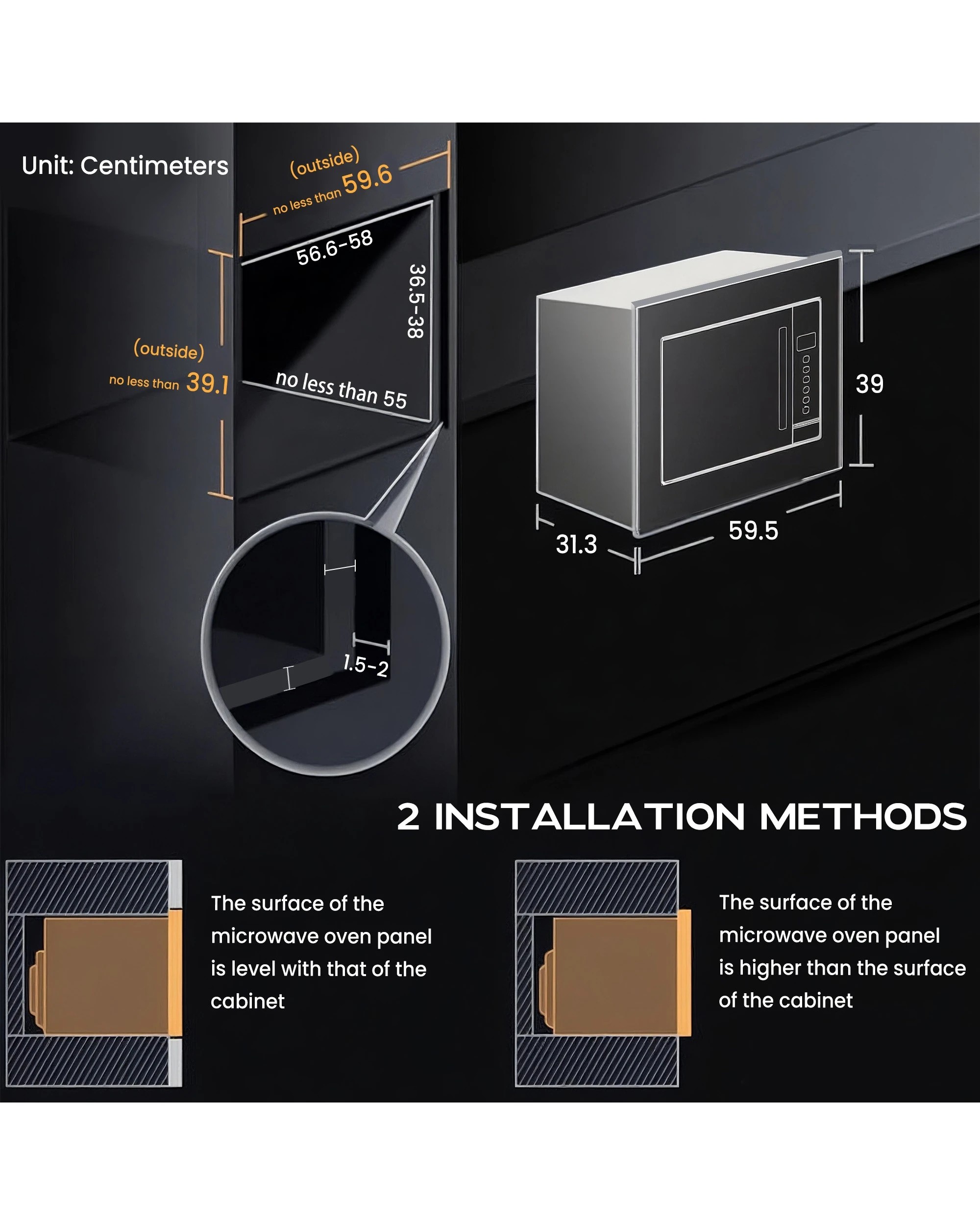 7 Advwin 20l Built-in Microwave Oven, 800w Microwave Oven, Touch Control Microwave With Timer And Defrost, 7 of 7