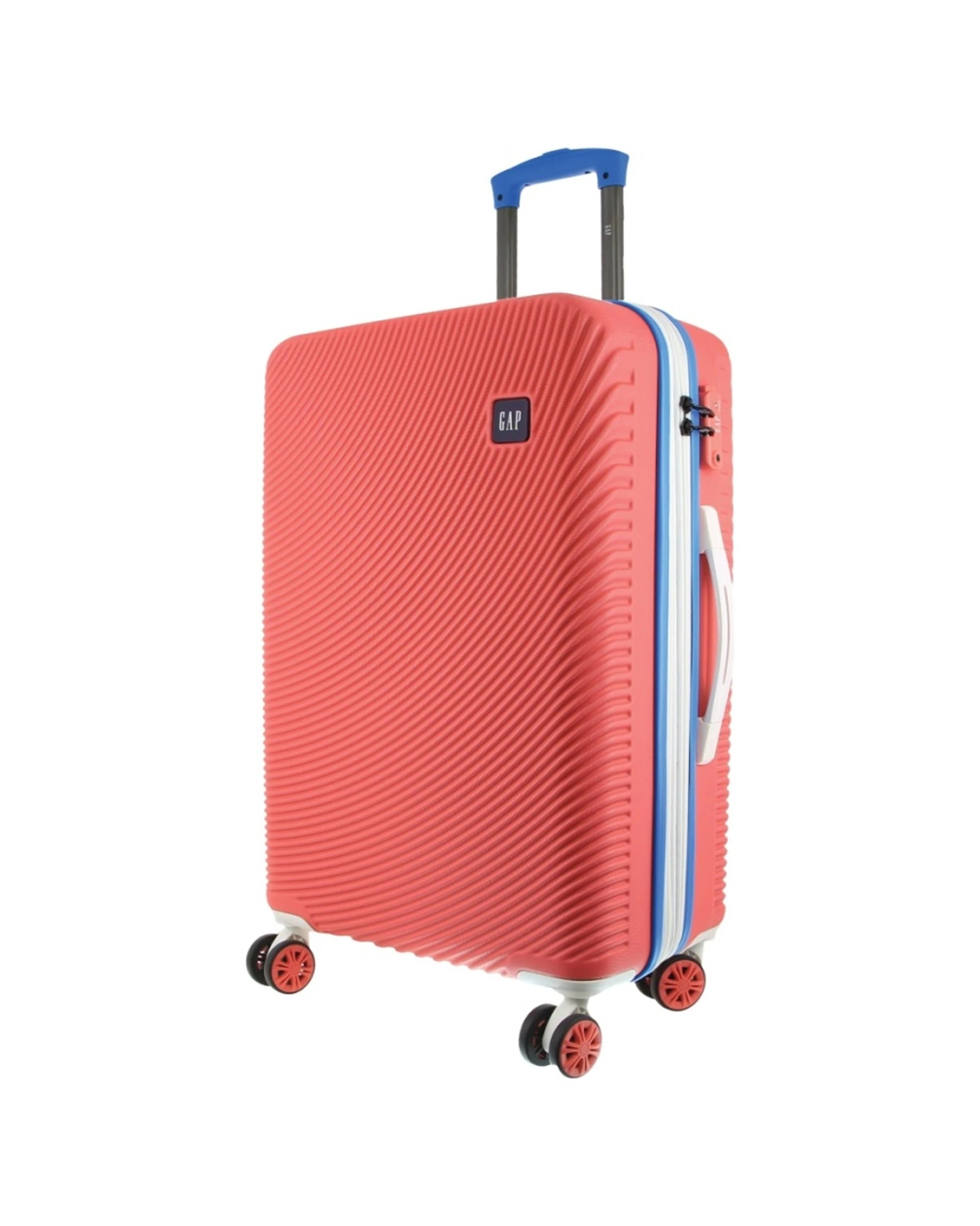 1 GAP Stripe Travel Hard-Shell Suitcase Medium Luggage 67x46cm Coral - Red, 1 of 5