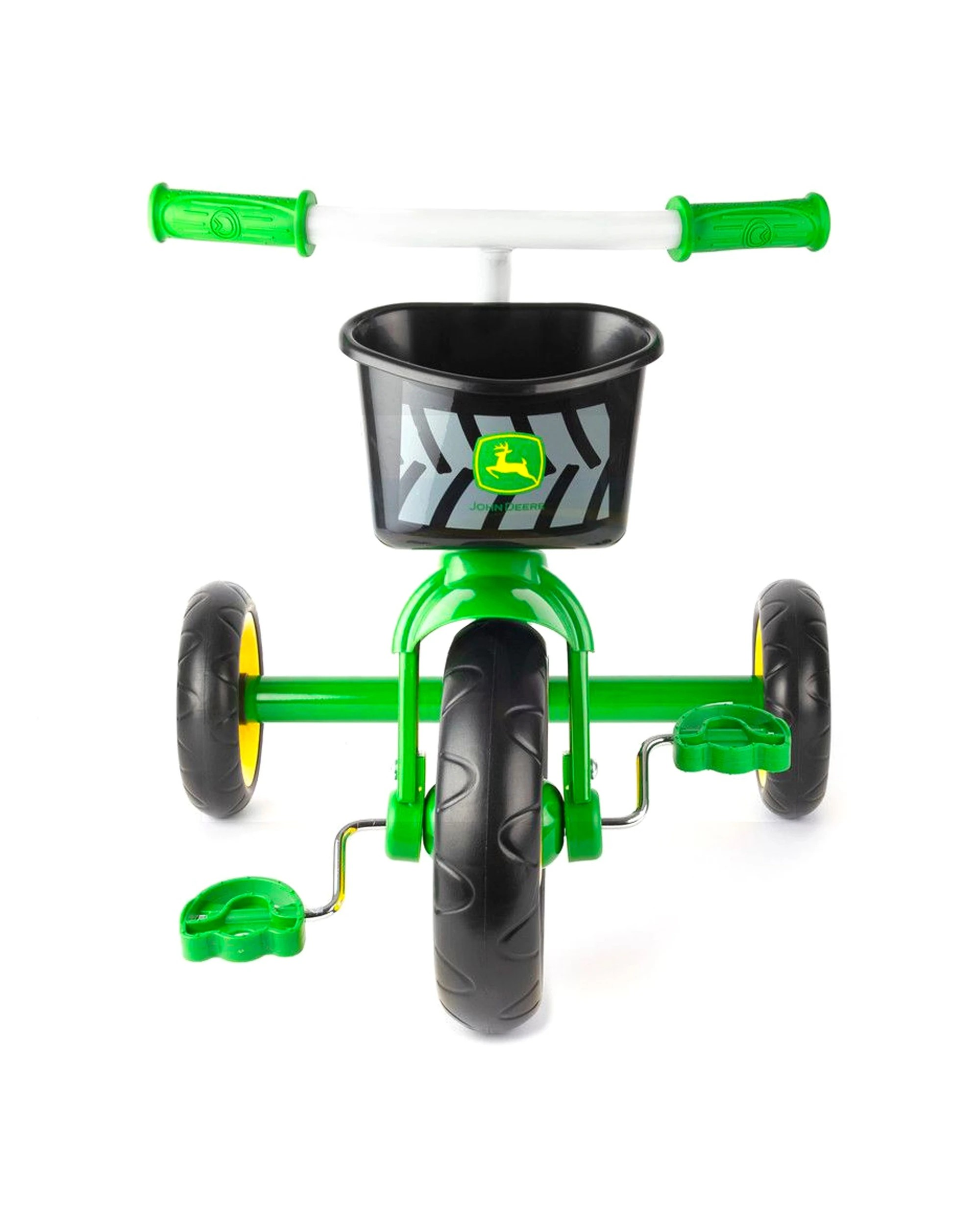 3 John Deere Kids Steel Tricycle Green With Basket 2 Years Plus Durable Ride On Trike - Green, 3 of 4