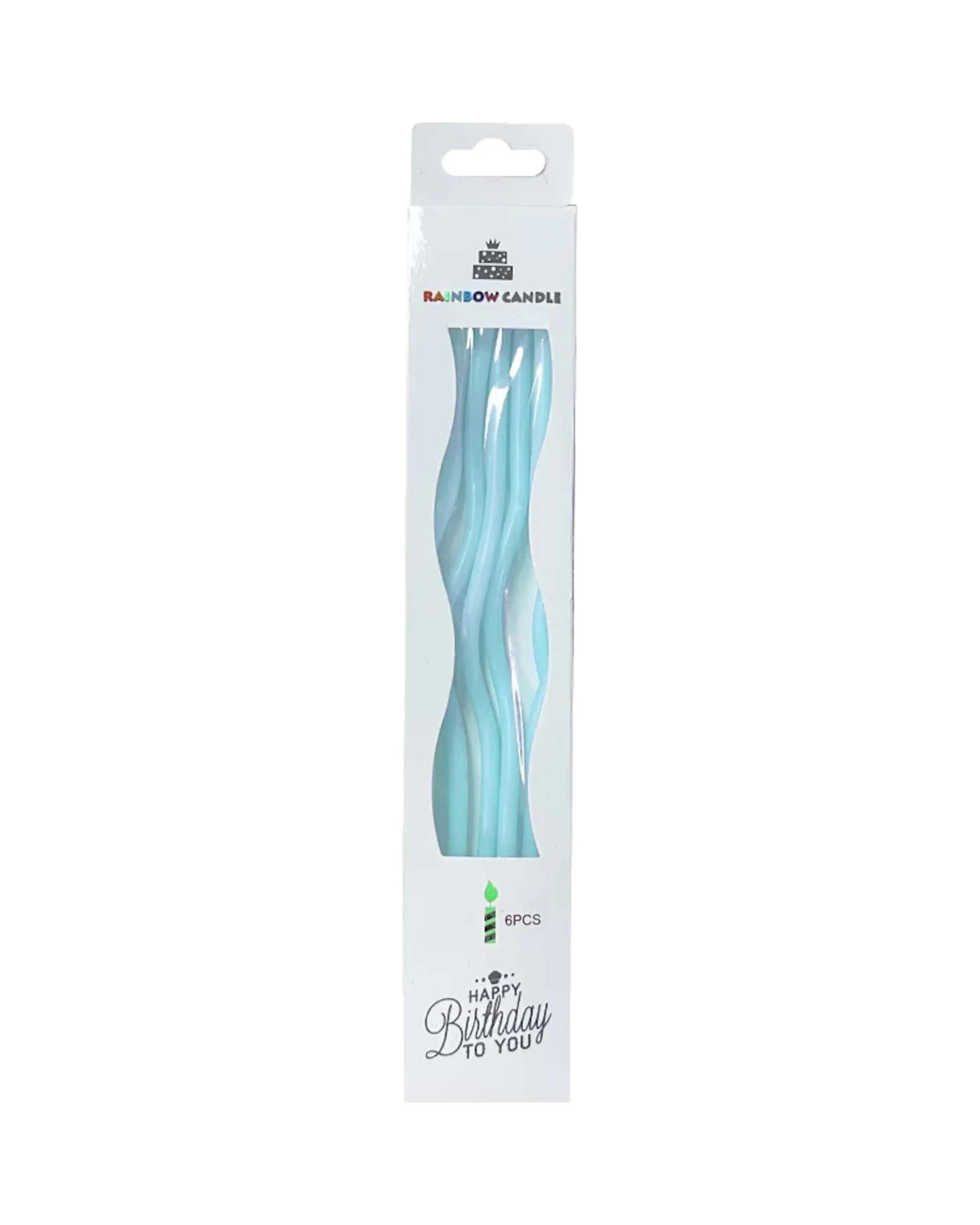 3 Party Maker Wavy Light Birthday Candles Pack of 6 - Blue, 3 of 4