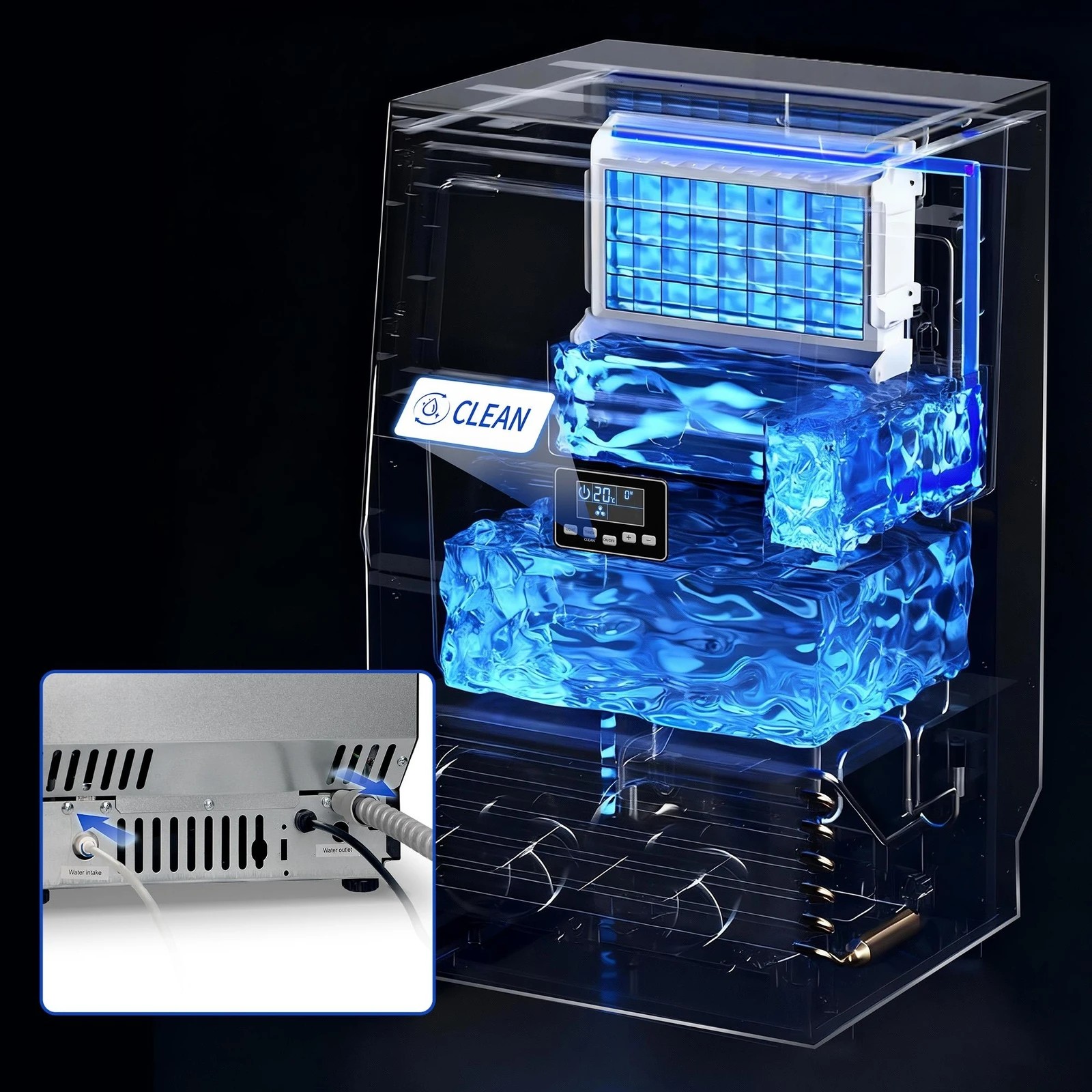 6 Alfordson Commercial Ice Maker Machine 38kg Ice Cube Stainless Steel - Black, 6 of 9