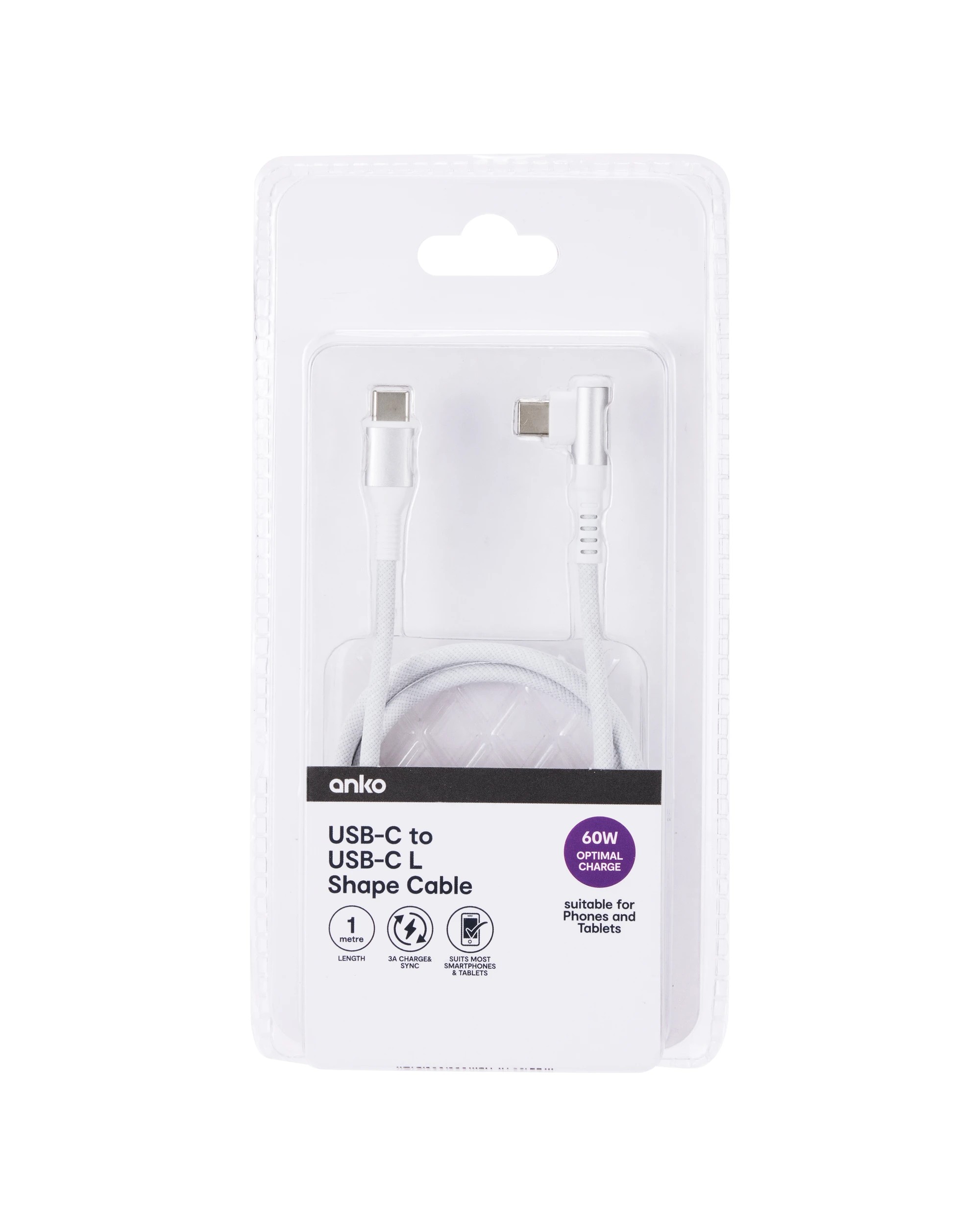 4 1m USB C-USB C L Shape Cable, 4 of 4