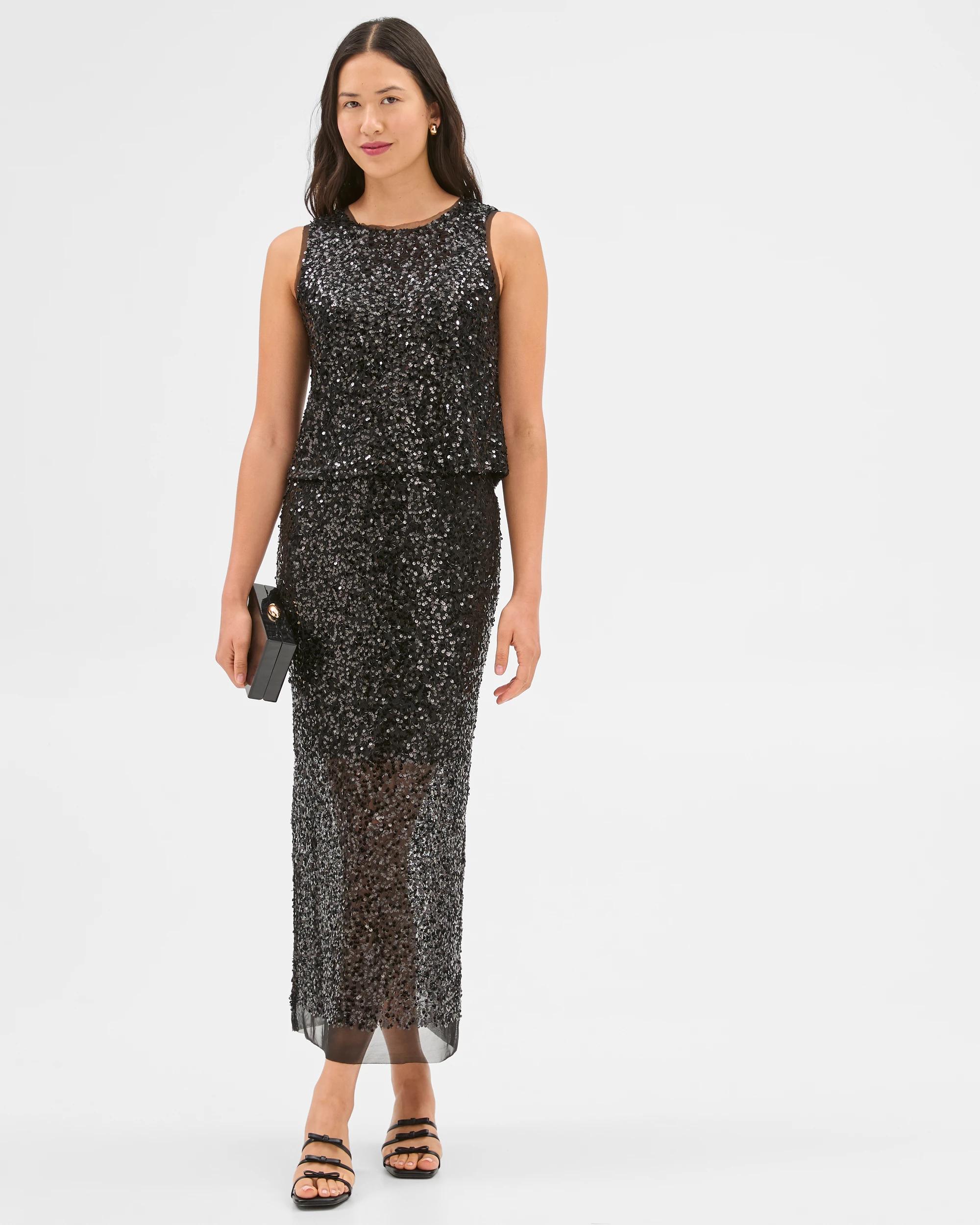 5 Sequin Pencil Skirt - Preview BLACK, 5 of 5