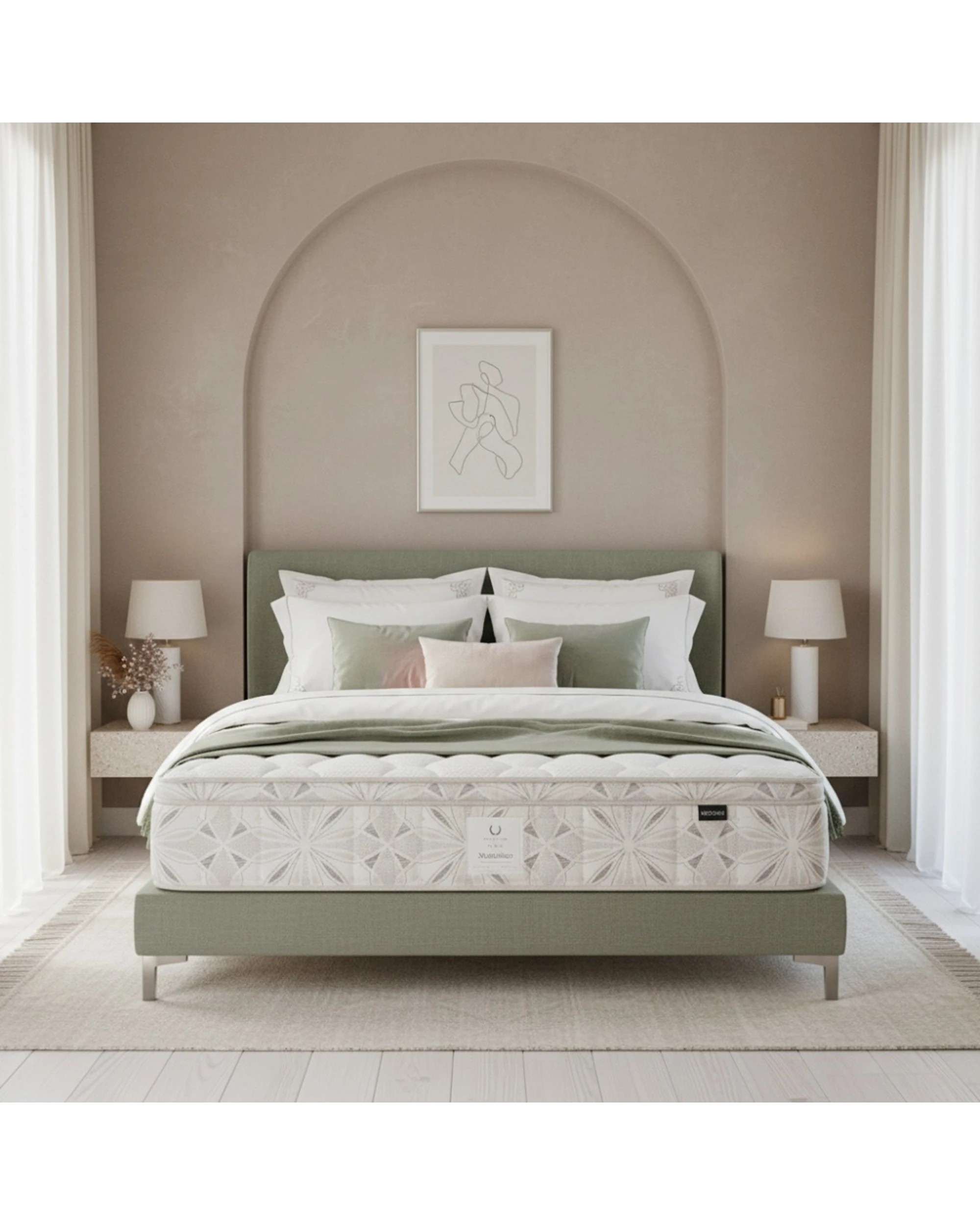 4 Stafford & Mason Mauritius Medium Australian Made Mattress 3-Zone Pocket Spring - Queen Bed - White, 4 of 7