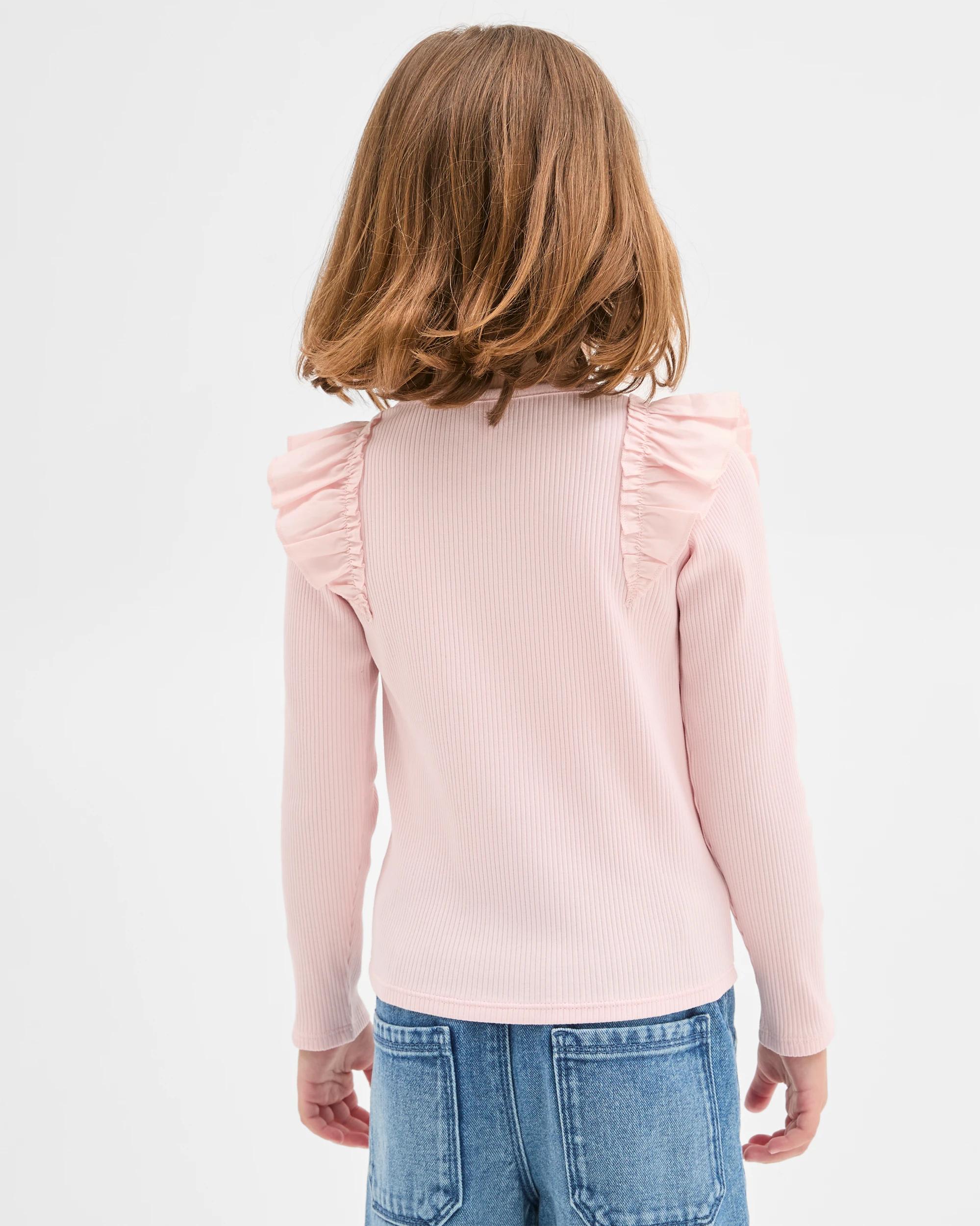3 Target Kids Australian Cotton Long Sleeve Ribbed Fashion T-Shirt SOLID PINK, 3 of 3