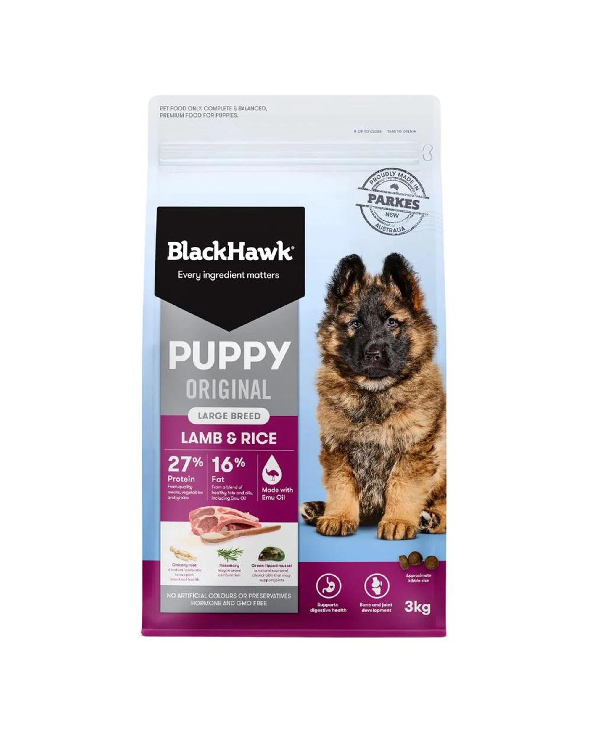1 Black Hawk Puppy Large Breed Original Dry Dog Food Lamb & Rice 3kg, 1 of 9