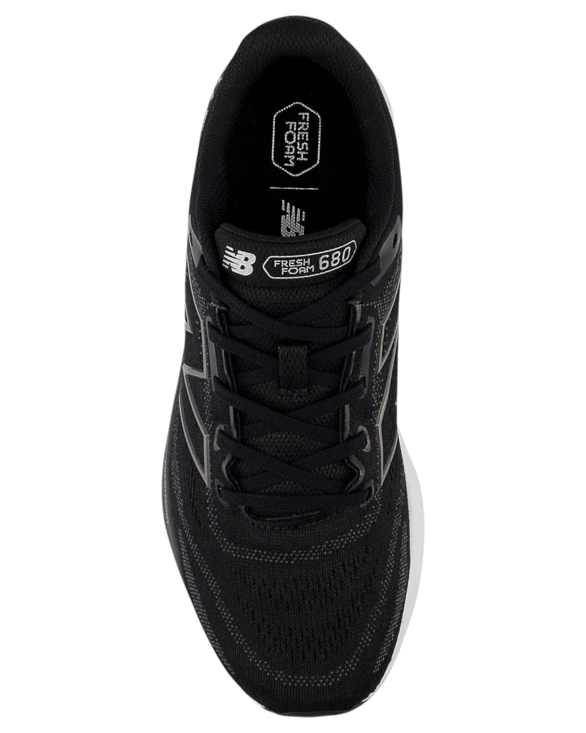 2 New Balance Mens Fresh Foam 680 Athletic Running Shoes BLACK/WHITE, 2 of 5