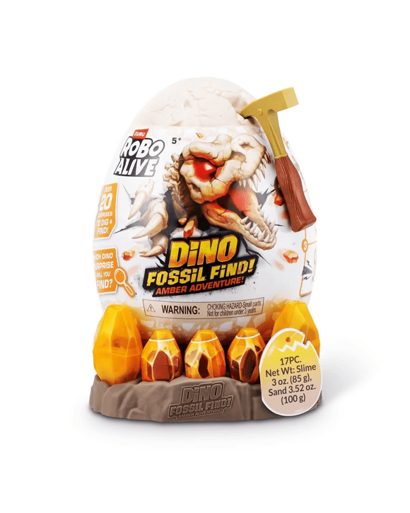 17 Piece Zuru Robo Alive Dino Fossil Find! Amber Adventure! - Assorted