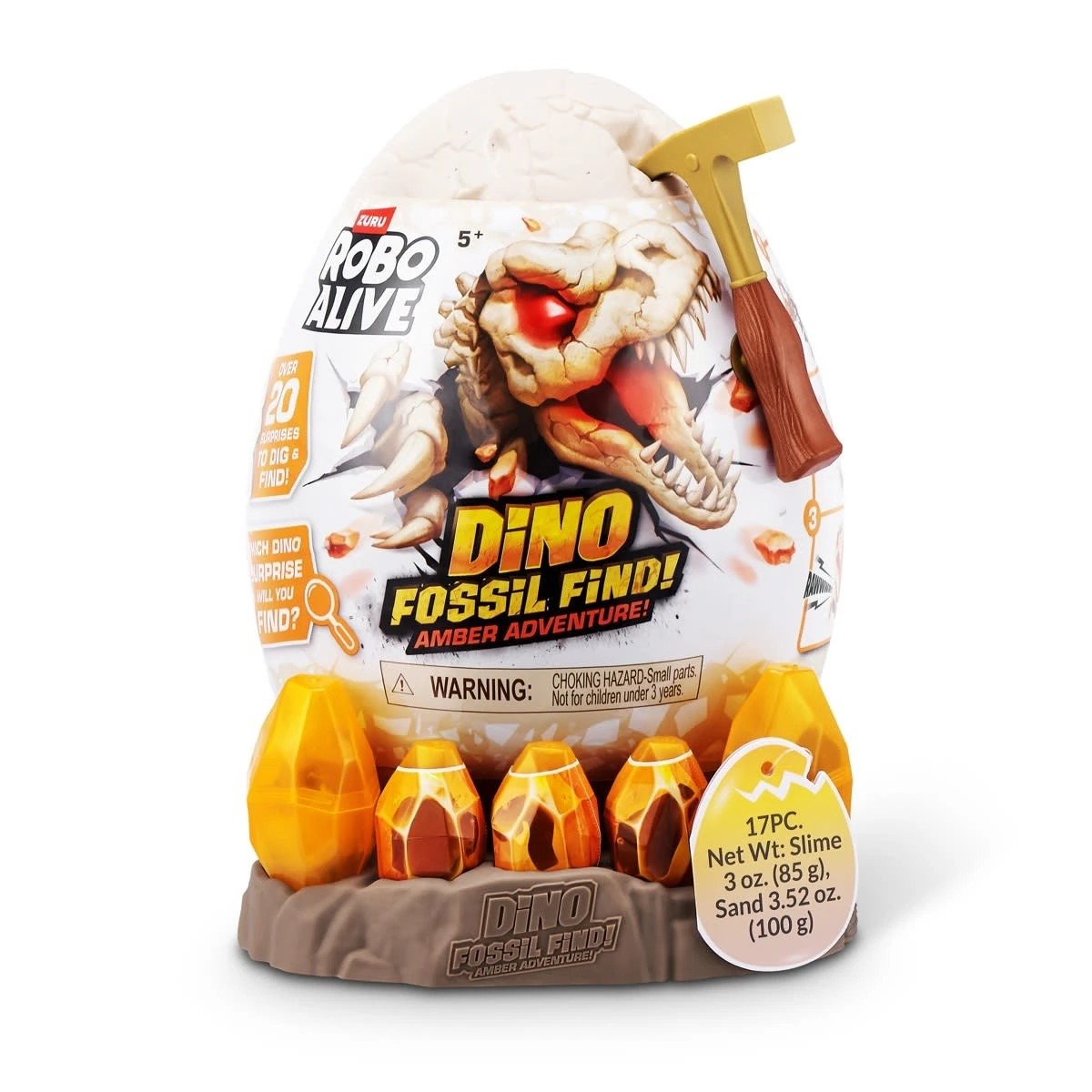 1 17 Piece Zuru Robo Alive Dino Fossil Find! Amber Adventure! - Assorted, 1 of 7