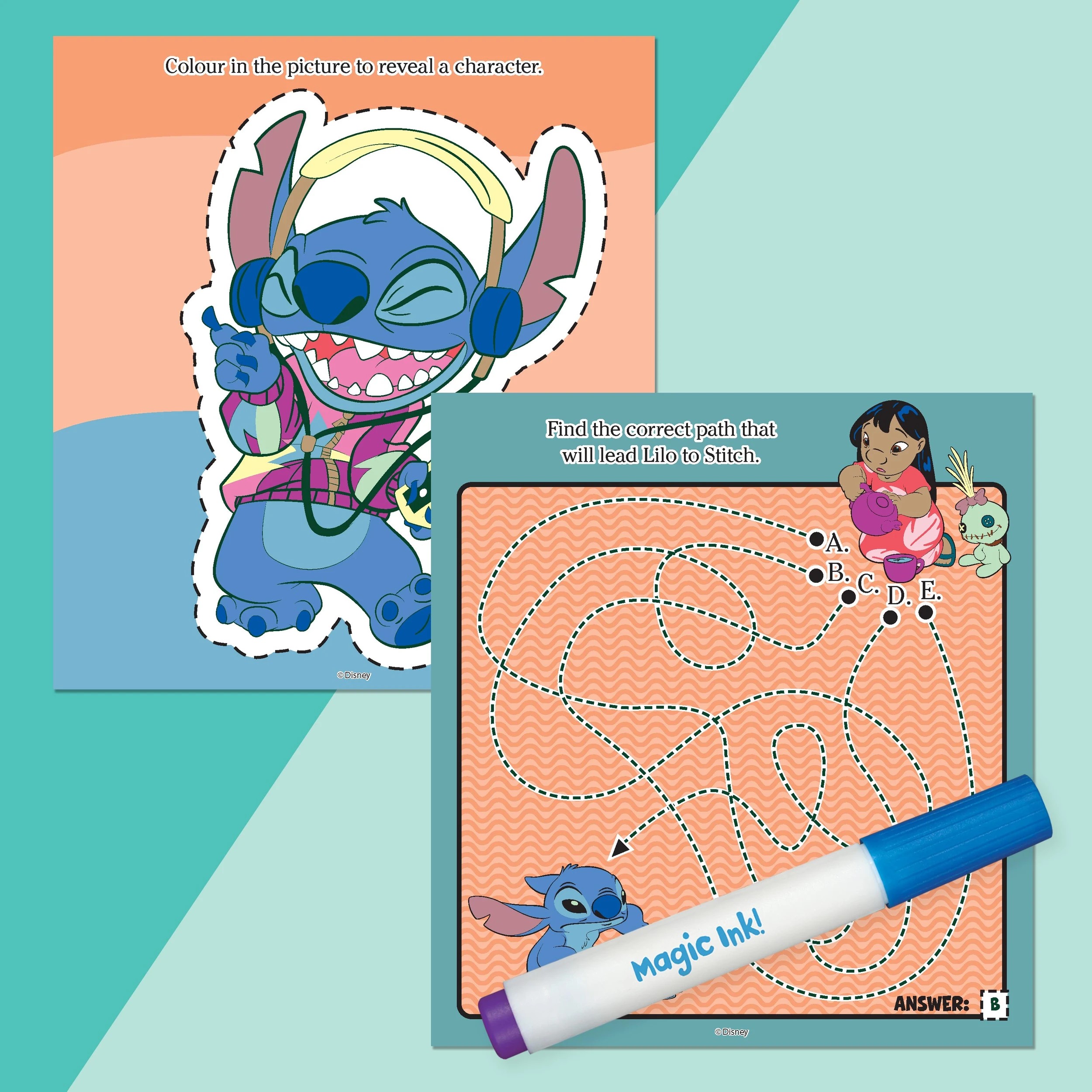 4 INKredibles Disney Lilo & Stitch Mess Free Magic Ink Pictures! - Book, 4 of 5