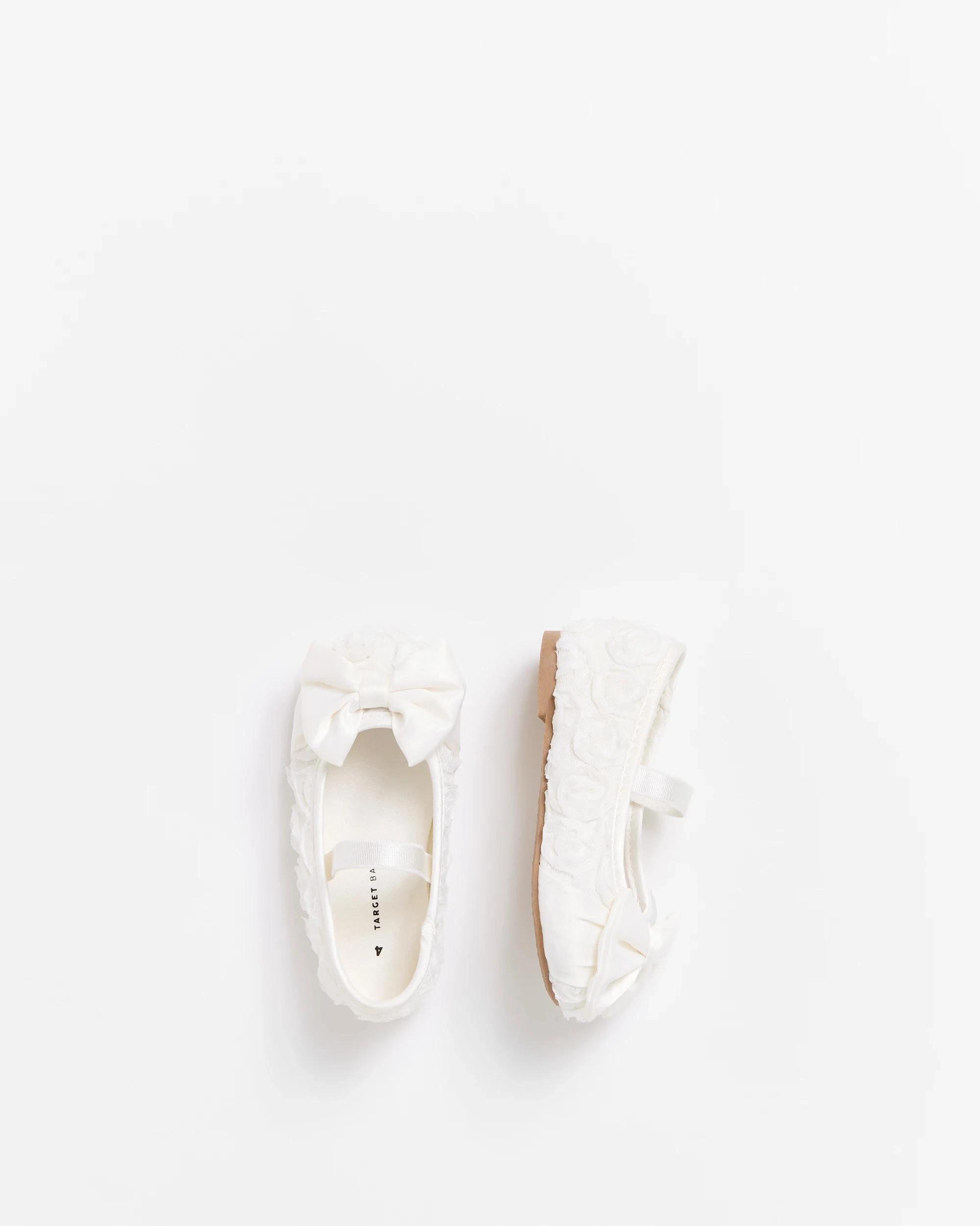 3 Target Baby Girls Pre-Walker Rosette Ballet Flat WHITE, 3 of 3