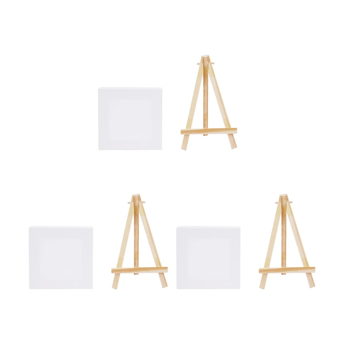 3 3 Pack Mini Easel and Canvas - White, 3 of 10