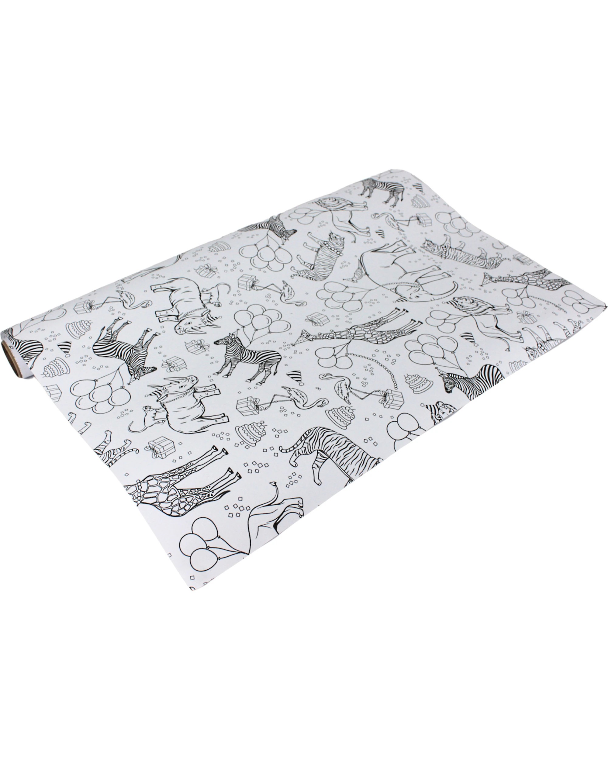 1 Artwrap Wild Party Animals Colour In Paper Table Runner 1.8mPlain - Plain, 1 of 3
