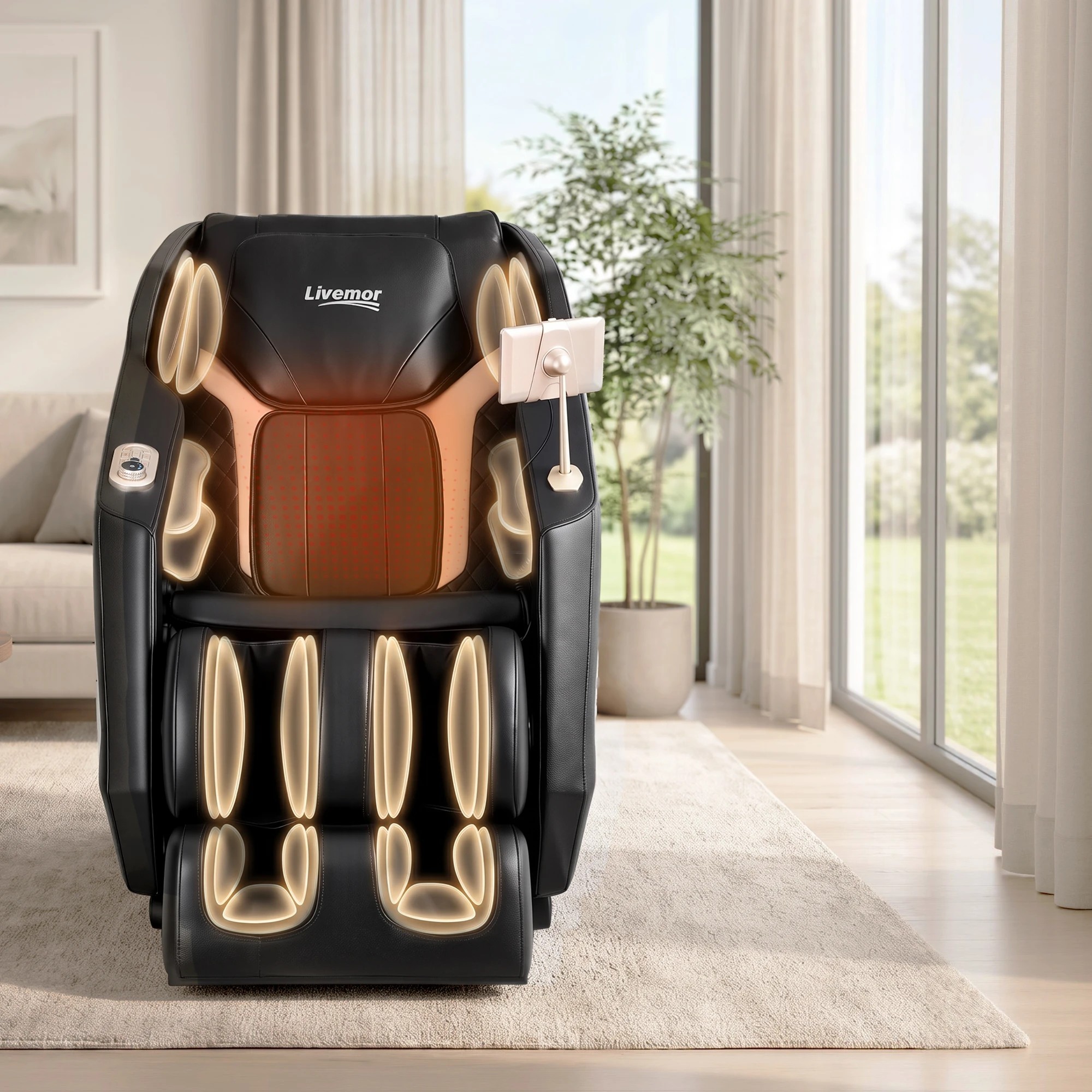 8 Livemor Flex Massage Chair Full Body 2026 Zero Gravity Recliner with Heat 24 Airbags Voice Control - Black, 8 of 10