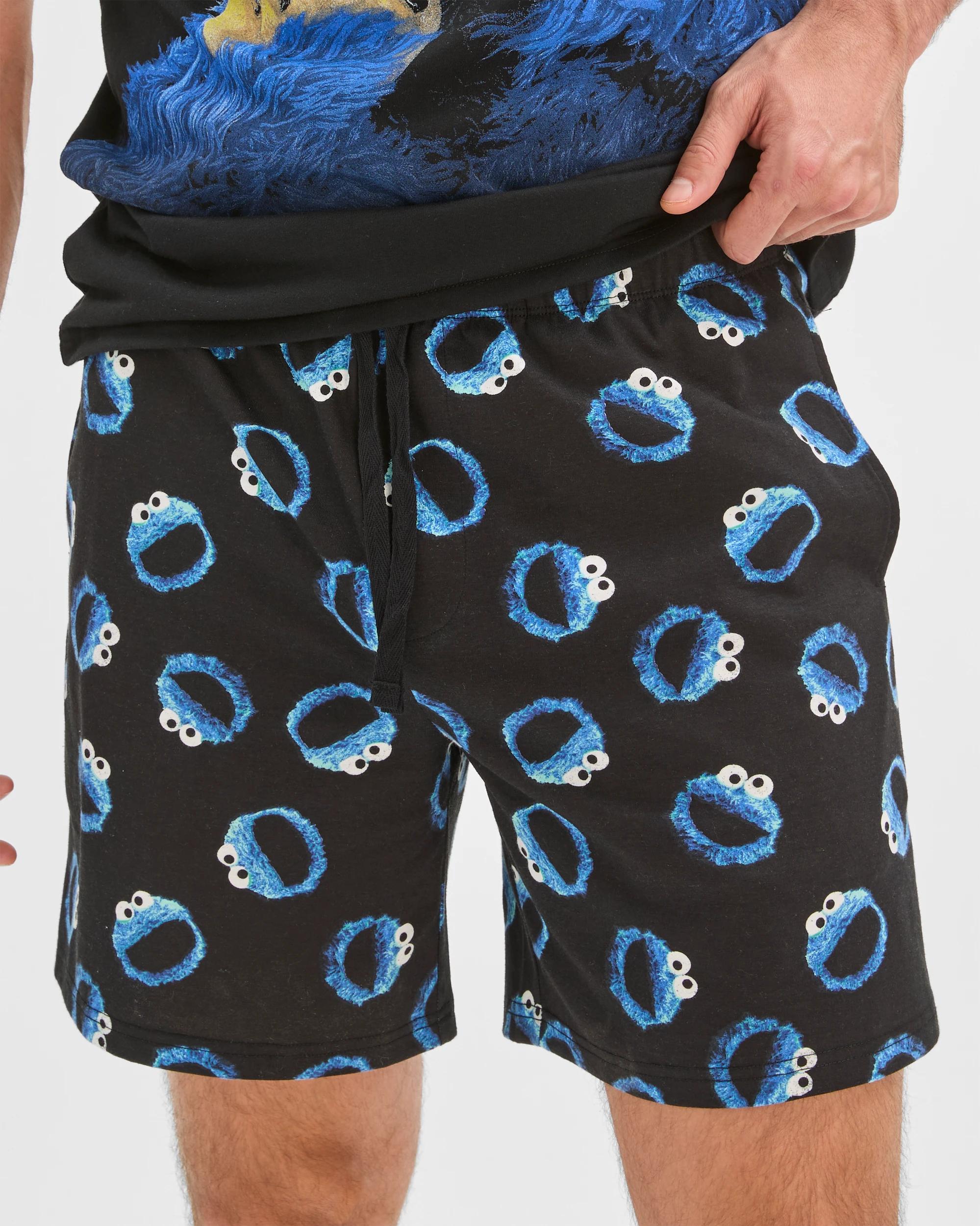 4 Sesame Street Top and Shorts Pyjama Set BLACK COOKIE MONSTER, 4 of 6