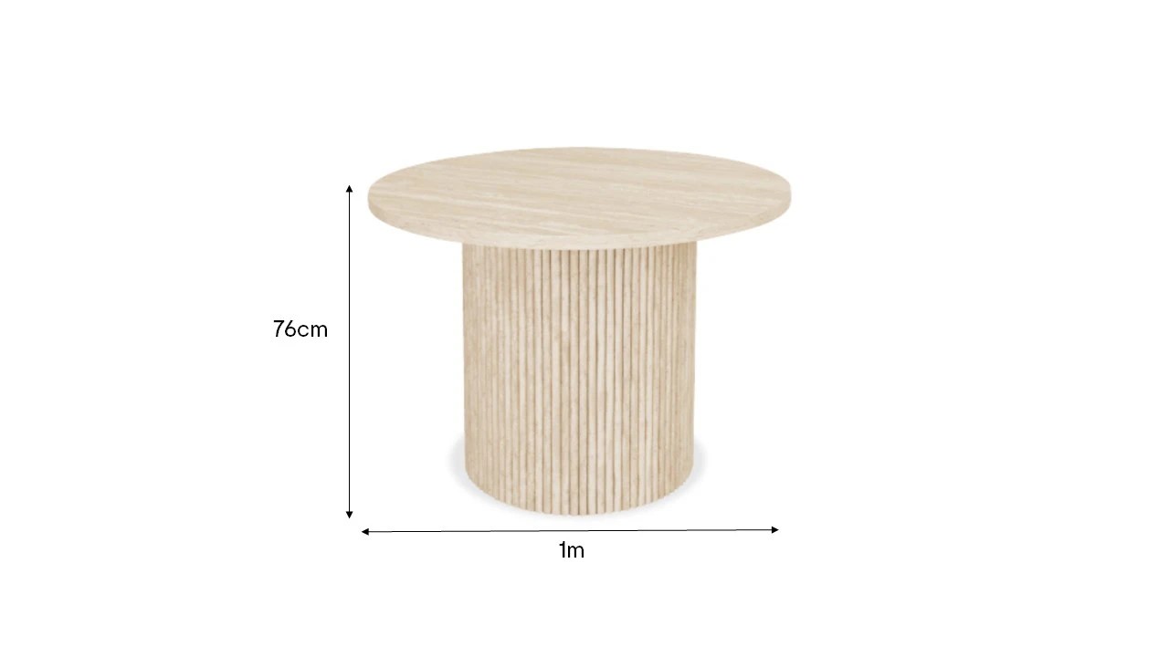 8 Ryan Travertine Look Dining Table, 8 of 8