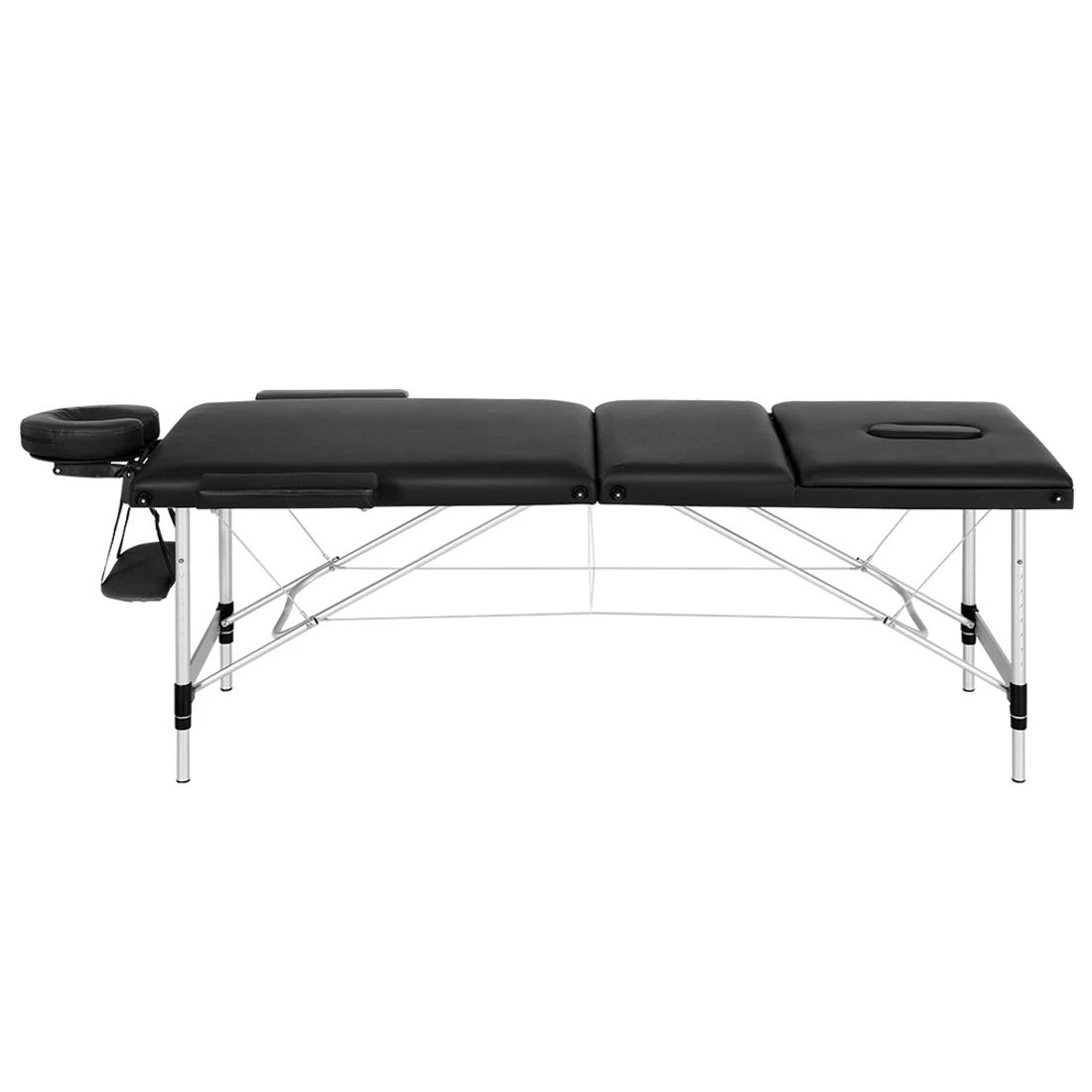 3 Zenses Massage Table 65cm Portable 3 Fold Aluminium Beauty Bed - Black, 3 of 6
