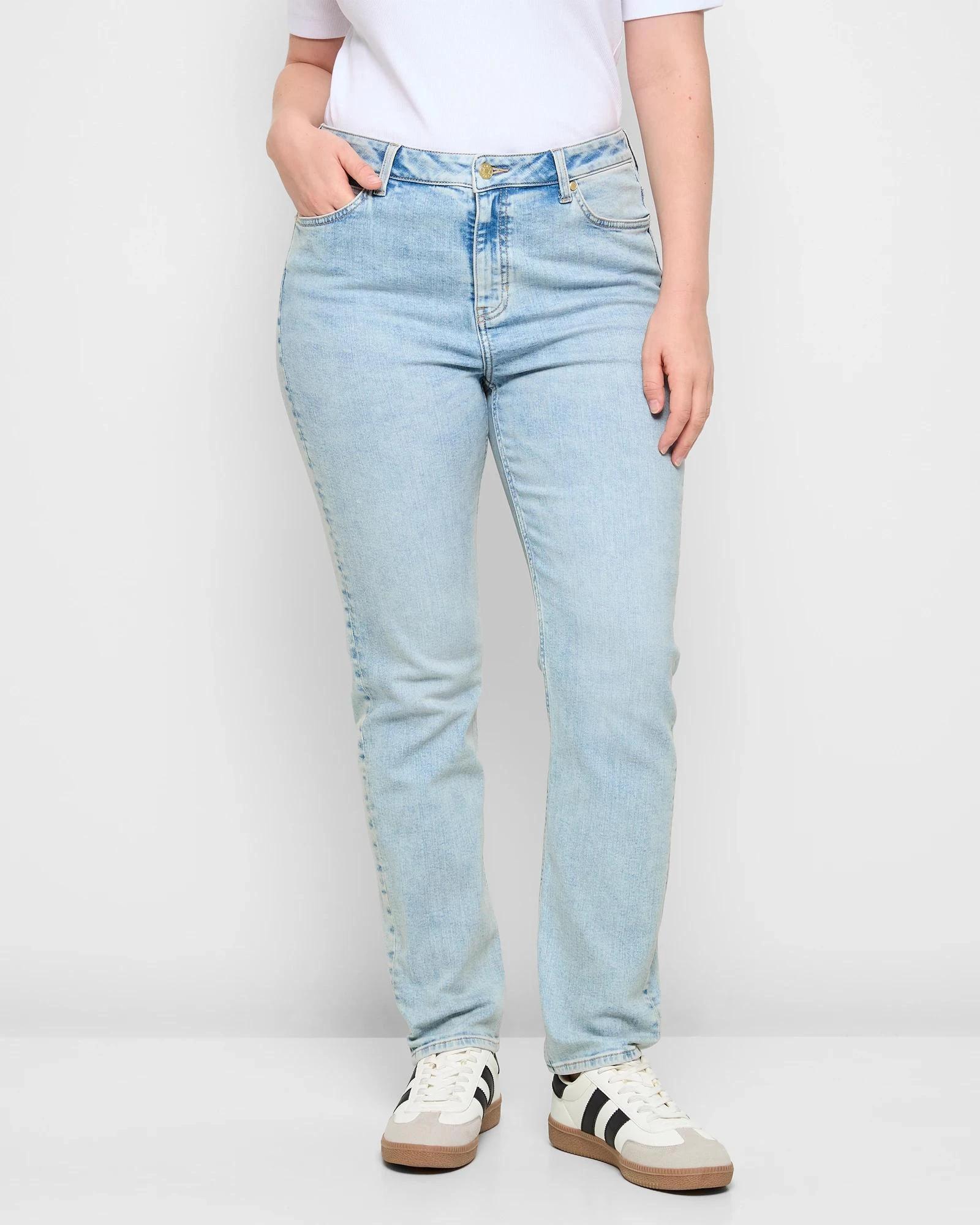 2 Target High Rise Full Length Straight Cut Denim Jeans - Alexa BRIGHT LIGHT WASH, 2 of 5