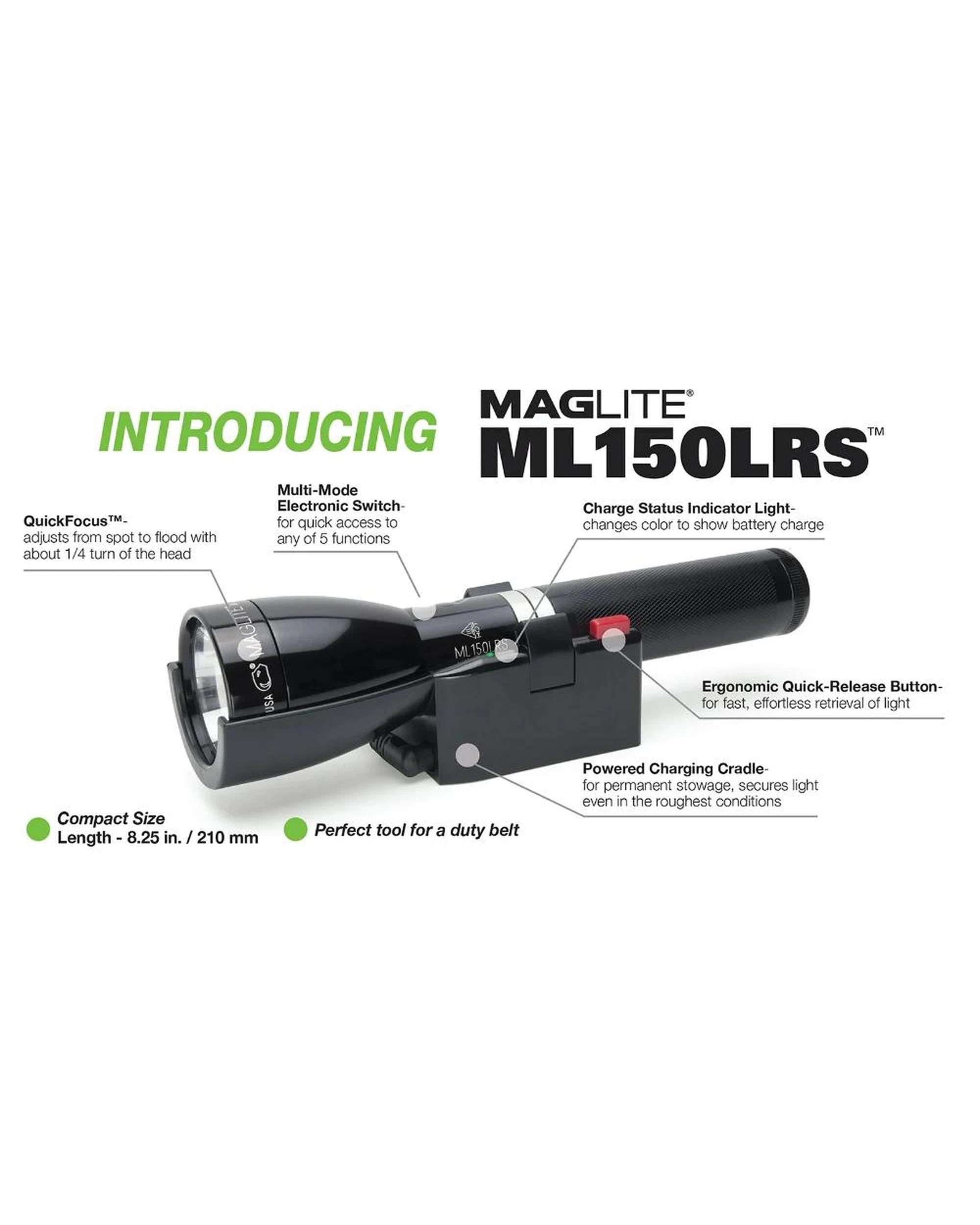 2 Maglite ML150LRS LED Rechargeable Flashlight 819 Lumens  Black, 2 of 7