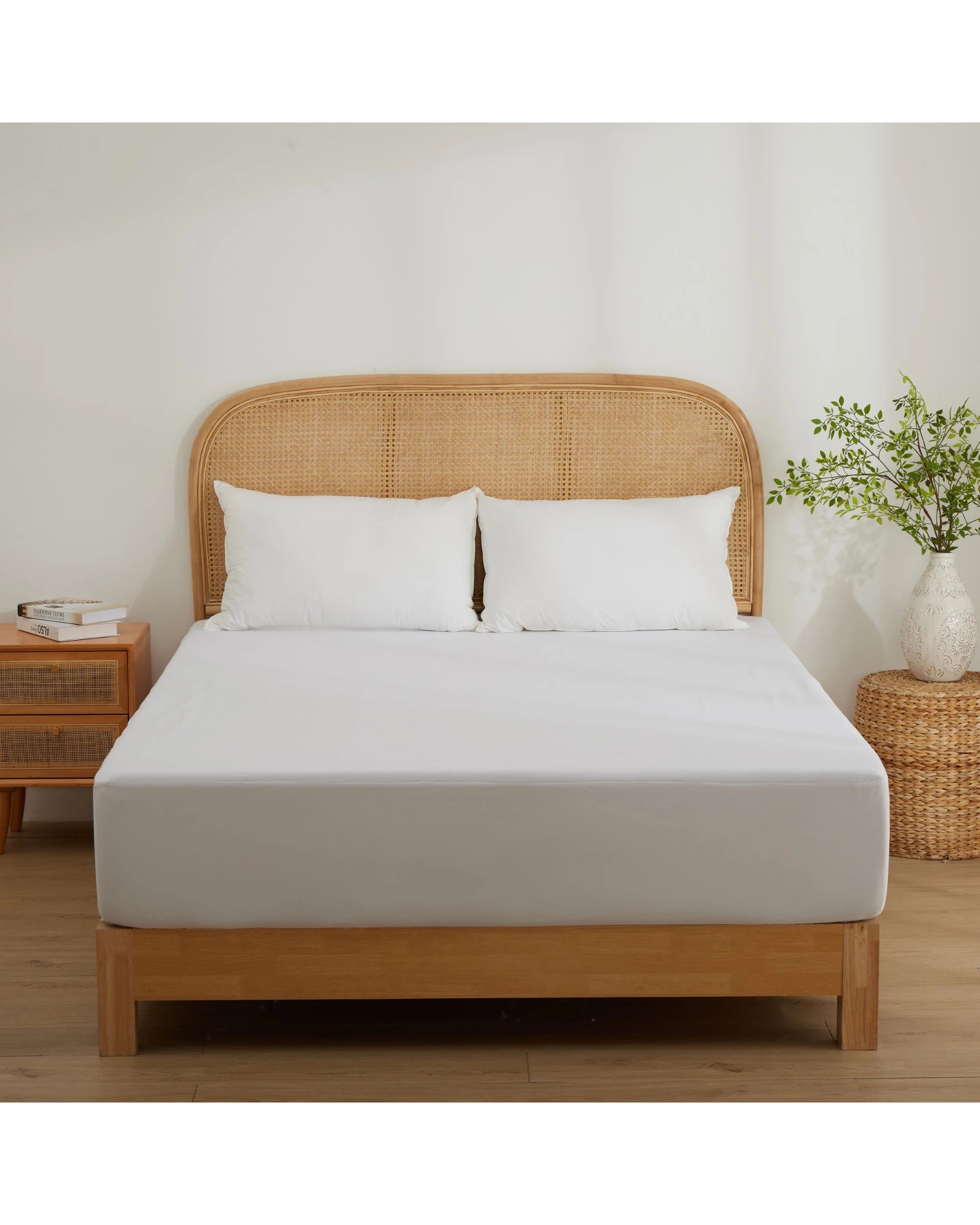 1 Dreamaker Cotton Jersey Waterproof Mattress Protector Twin Pack - King Bed - White, 1 of 9