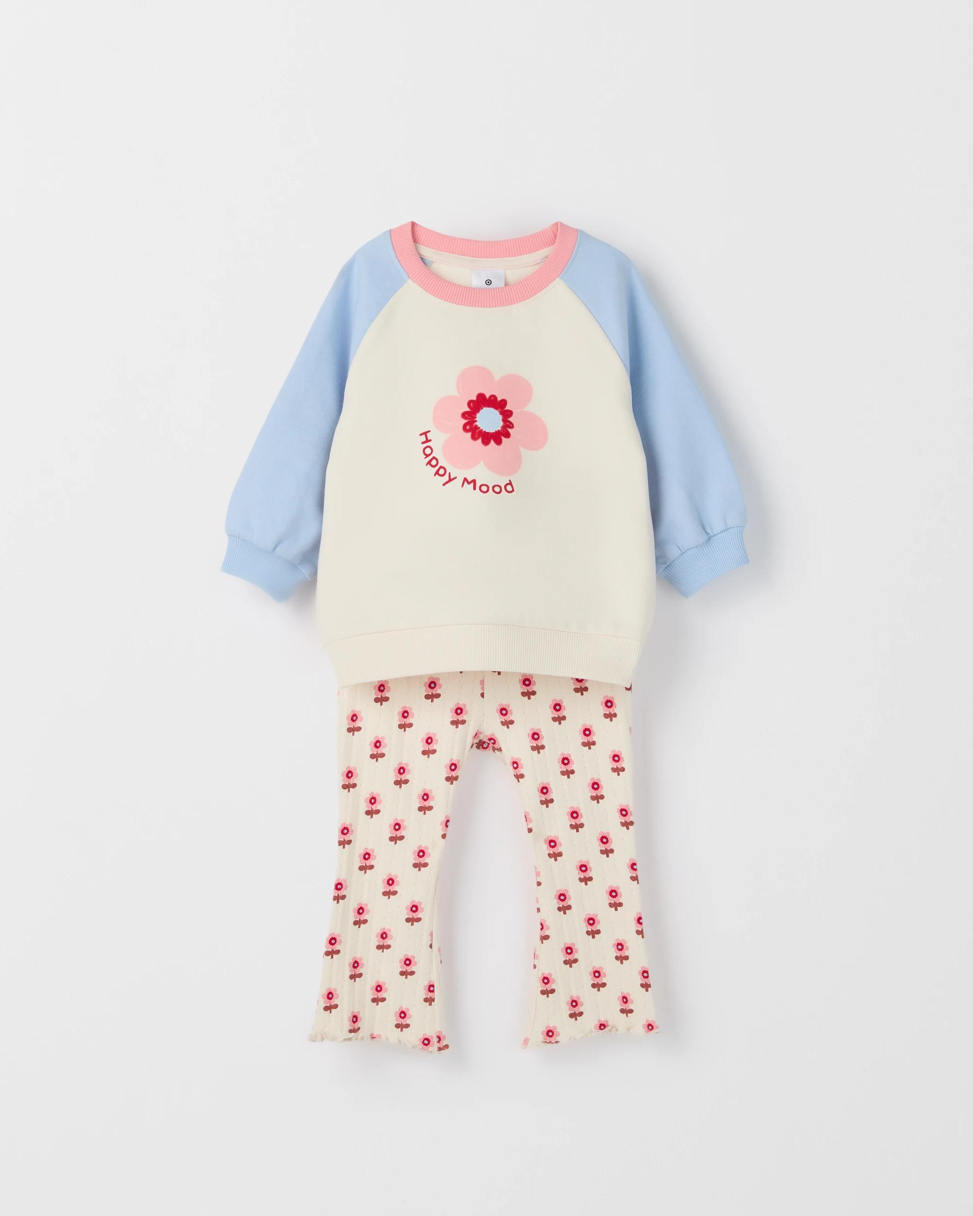 4 Target Baby Organic Cotton Jumper & Flare Pants 2 Piece Set DAISY GARDEN, 4 of 6
