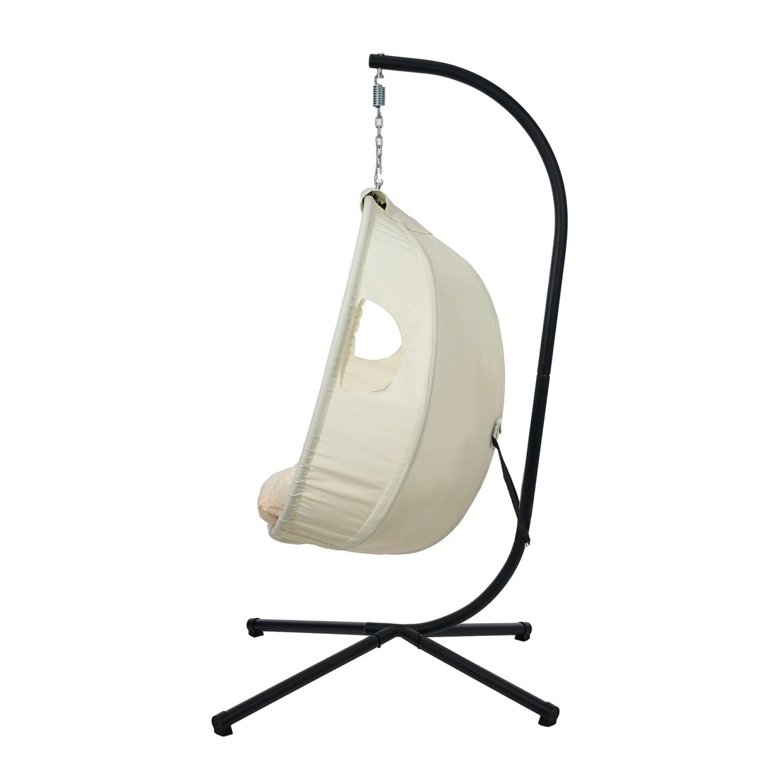 8 Livsip Outdoor Egg Hanging Chair Swing Seat Furniture with Stand Cushion - Beige, 8 of 8