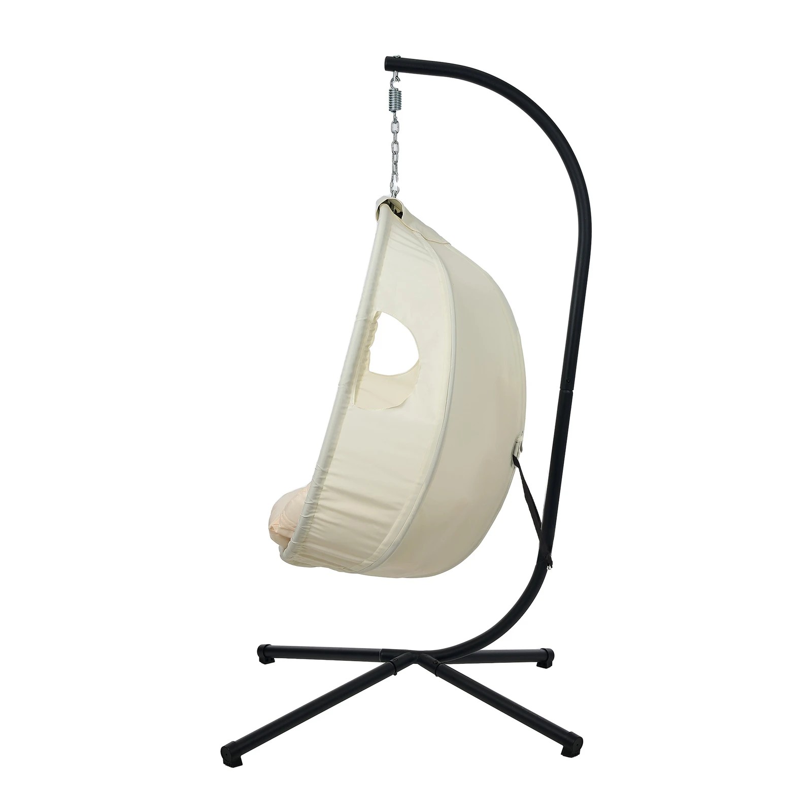 8 Livsip Outdoor Egg Hanging Chair Swing Seat Furniture with Stand Cushion - Beige, 8 of 8
