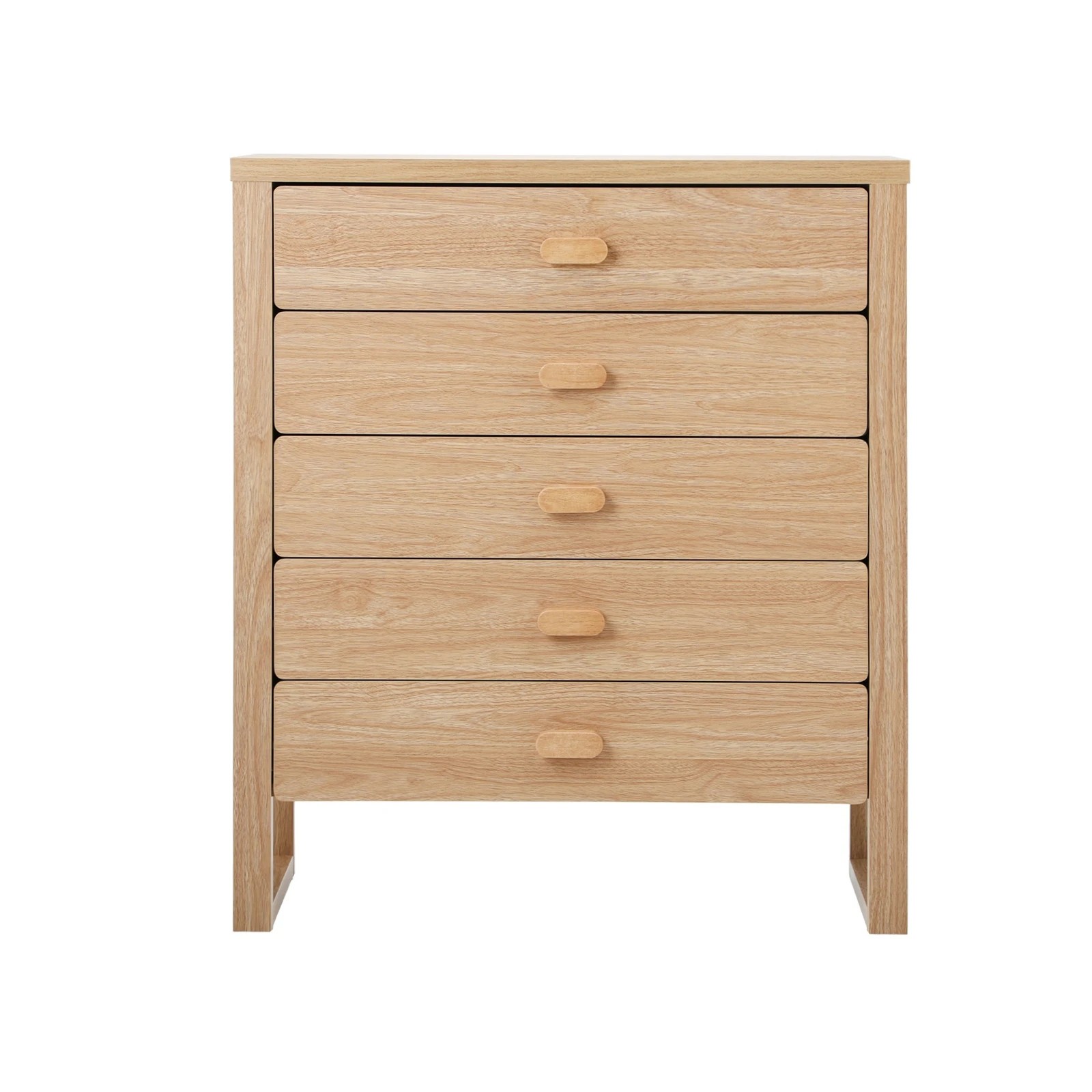 6 Oikiture 5 Chest of Drawers Dresser Tallboy Storage Desk Bedroom - Natural, 6 of 8