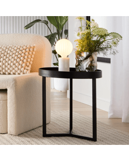 Round Marble Look Side Table
