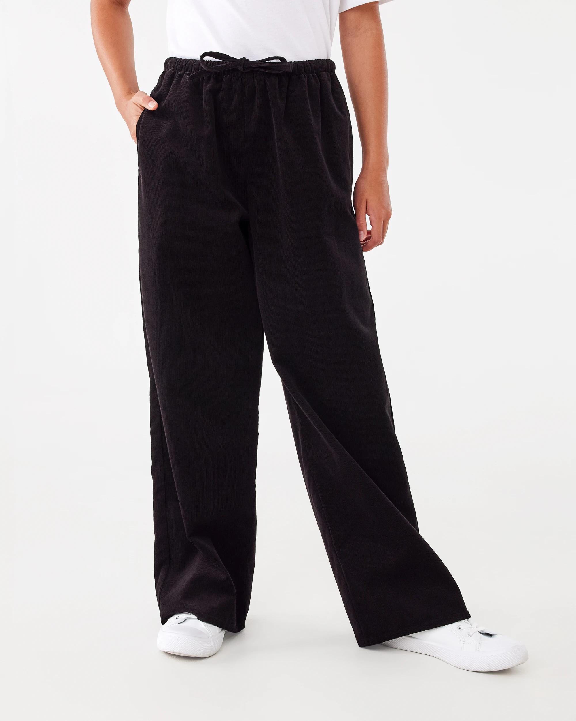 1 Corduroy Pull On Pants Black, 1 of 6